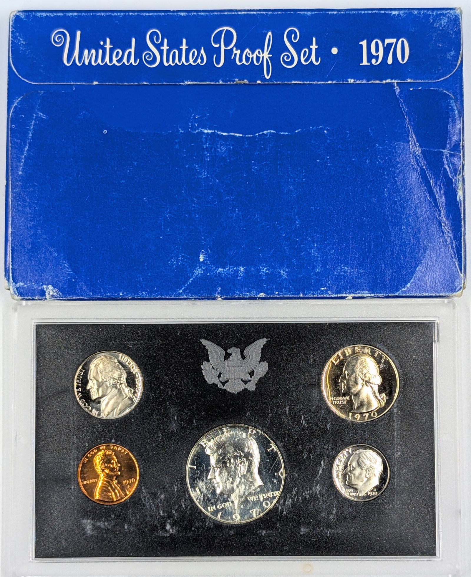 1970 US Mint Proof Set w/ Silver JFK Half: 40% Silver