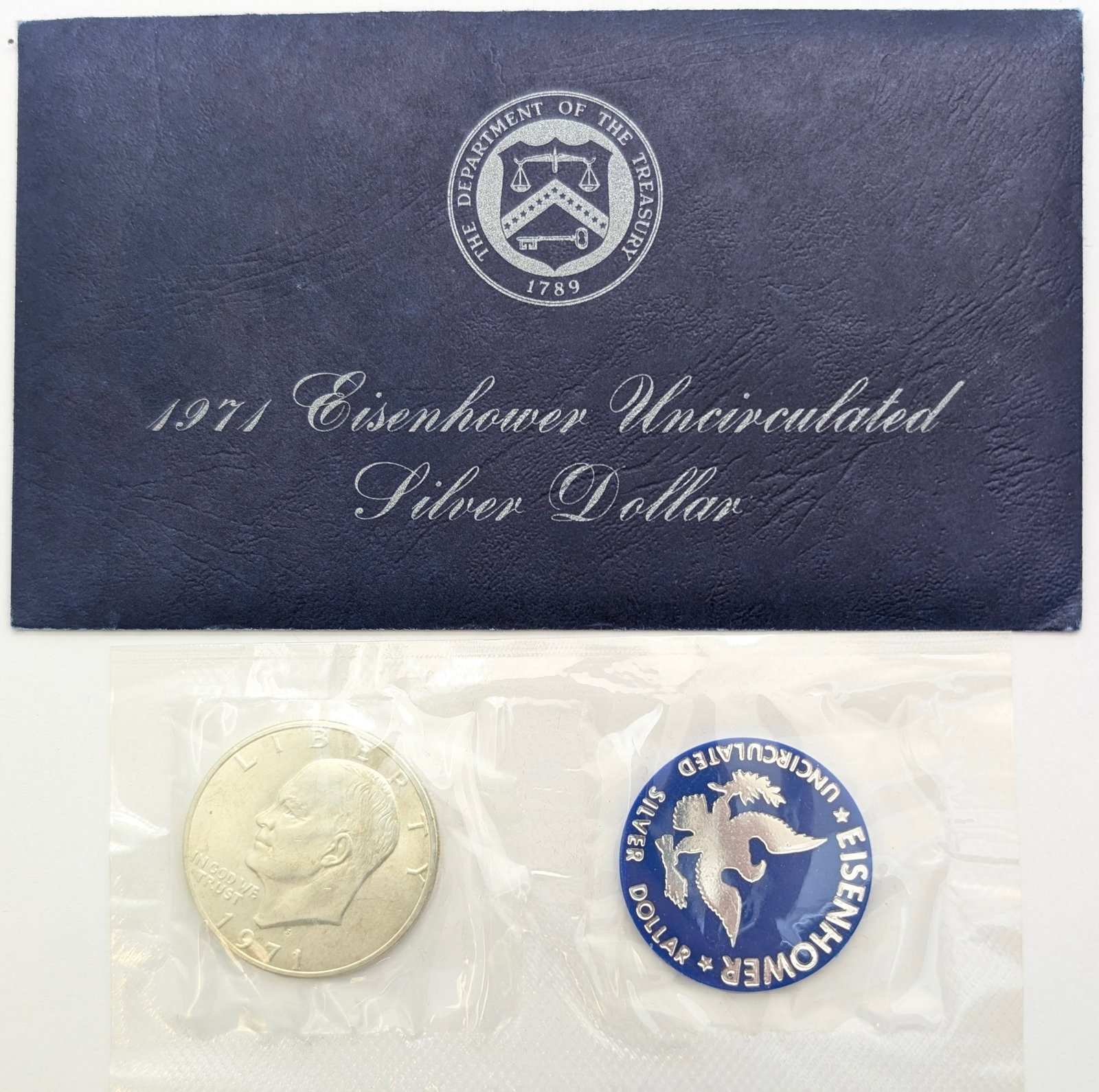 1971-S Eisenhower " Ike" Uncirculated Silver Dollar: Silver