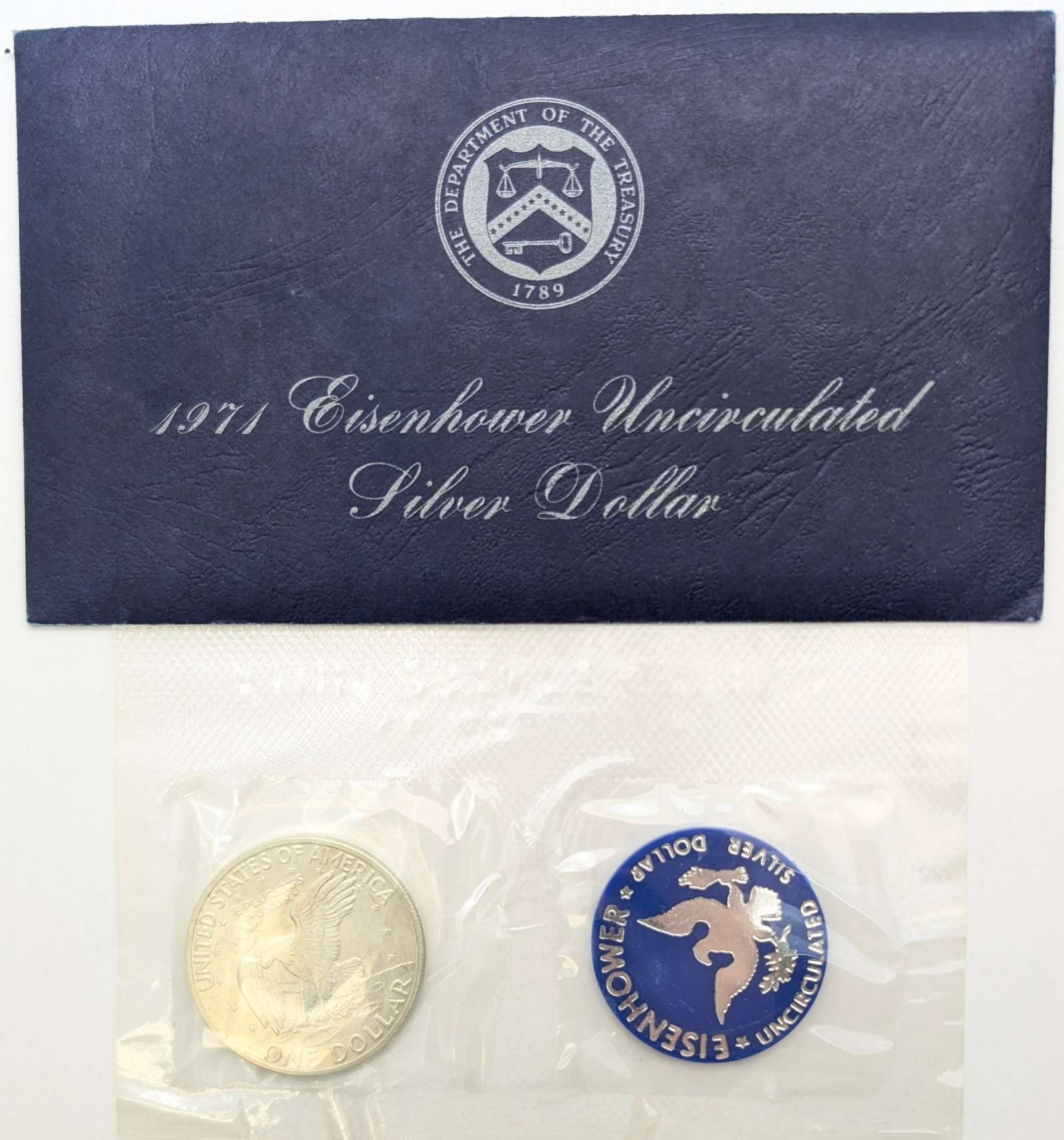 1971-S Eisenhower " Ike" Uncirculated Silver Dollar - 2