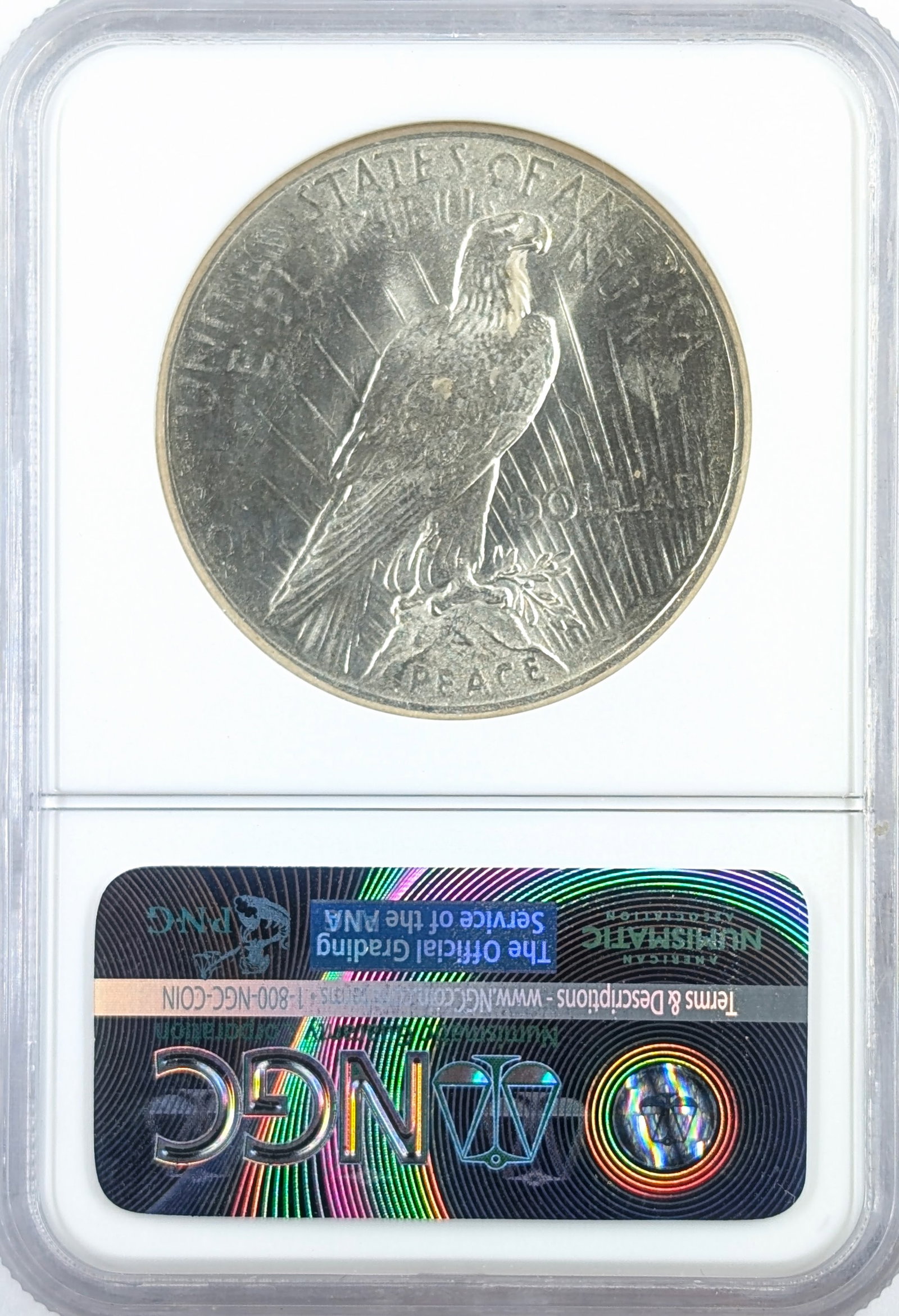 NGC 1925-S MS62 Silver Peace Dollar - Music City Collection - 2