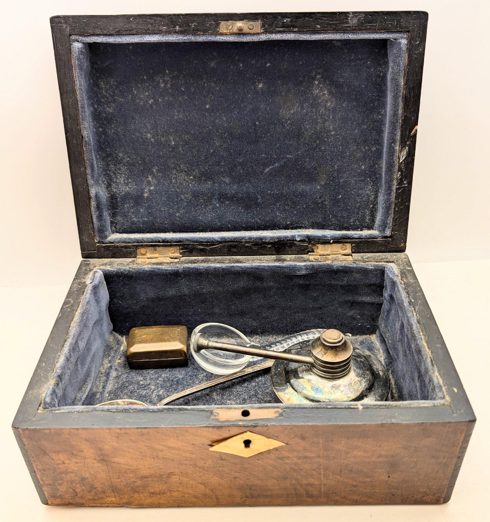 Lot of Box w/ 4 Vintage Items - Alcohol Burner, Spoon, Small Ladle, Small Box - 2