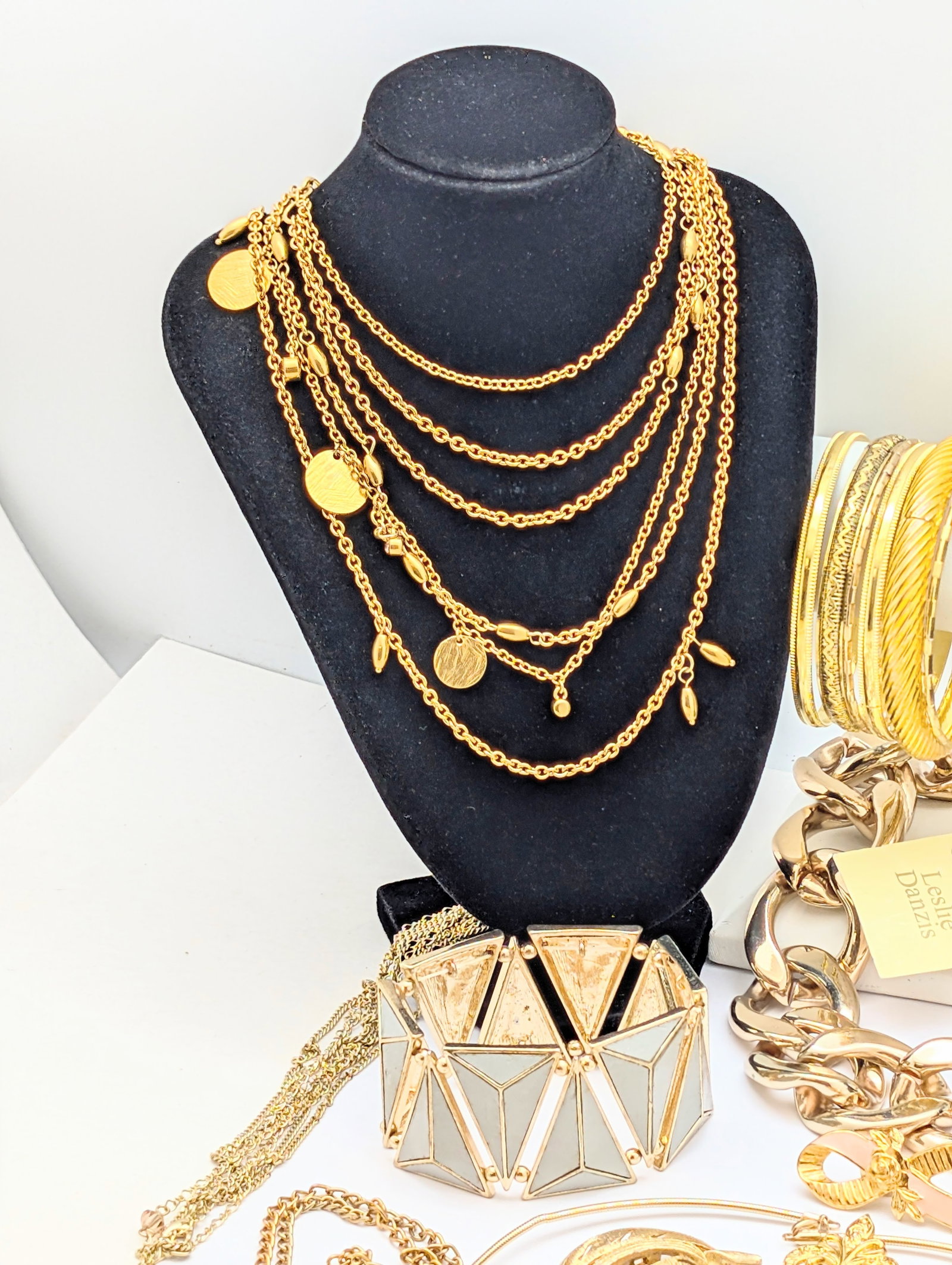 Large Lot of Gold tone Ladies Jewelry - Necklaces, Bracelets, Pendants, etc. - 2