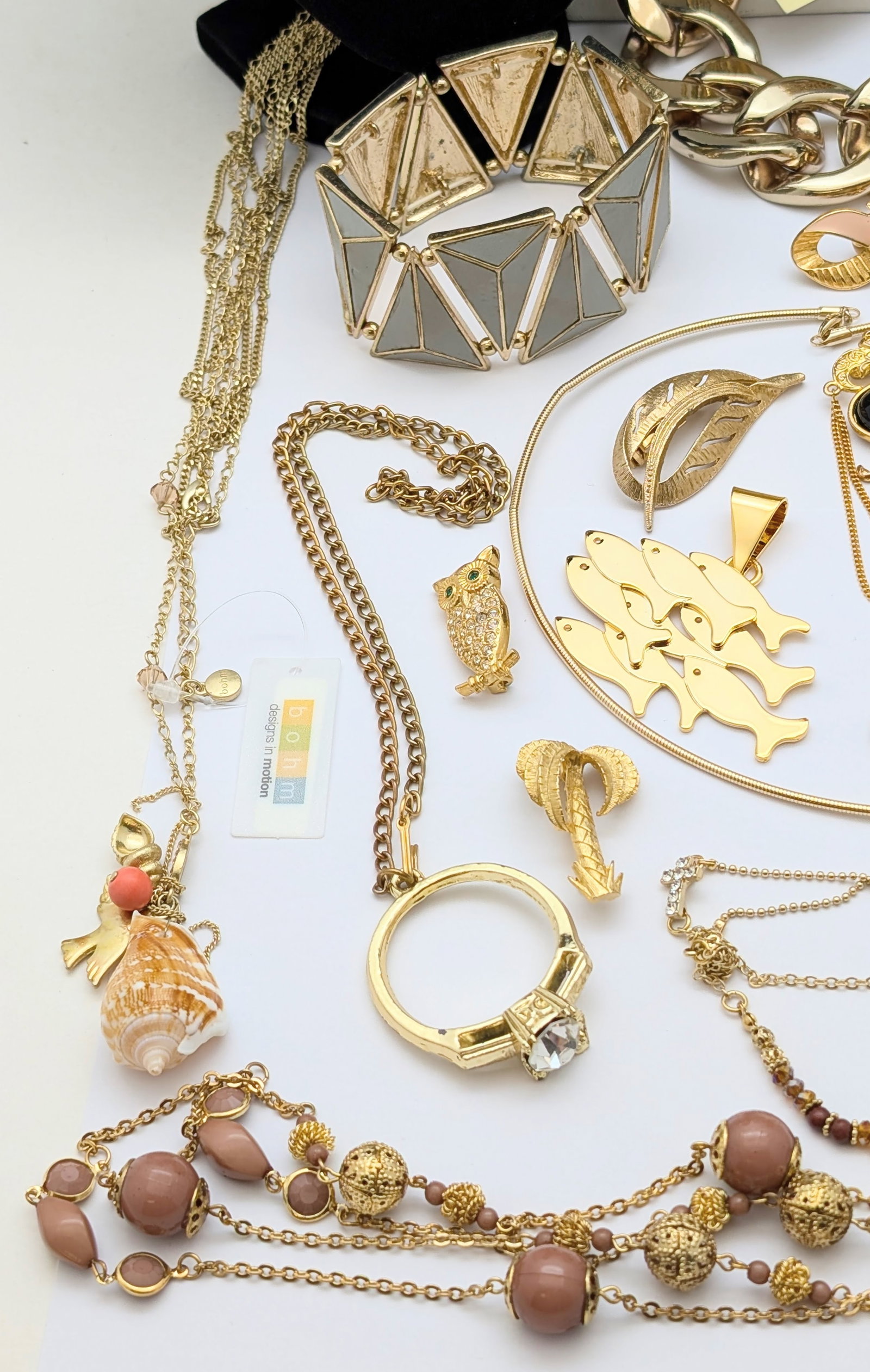Large Lot of Gold tone Ladies Jewelry - Necklaces, Bracelets, Pendants, etc. - 5