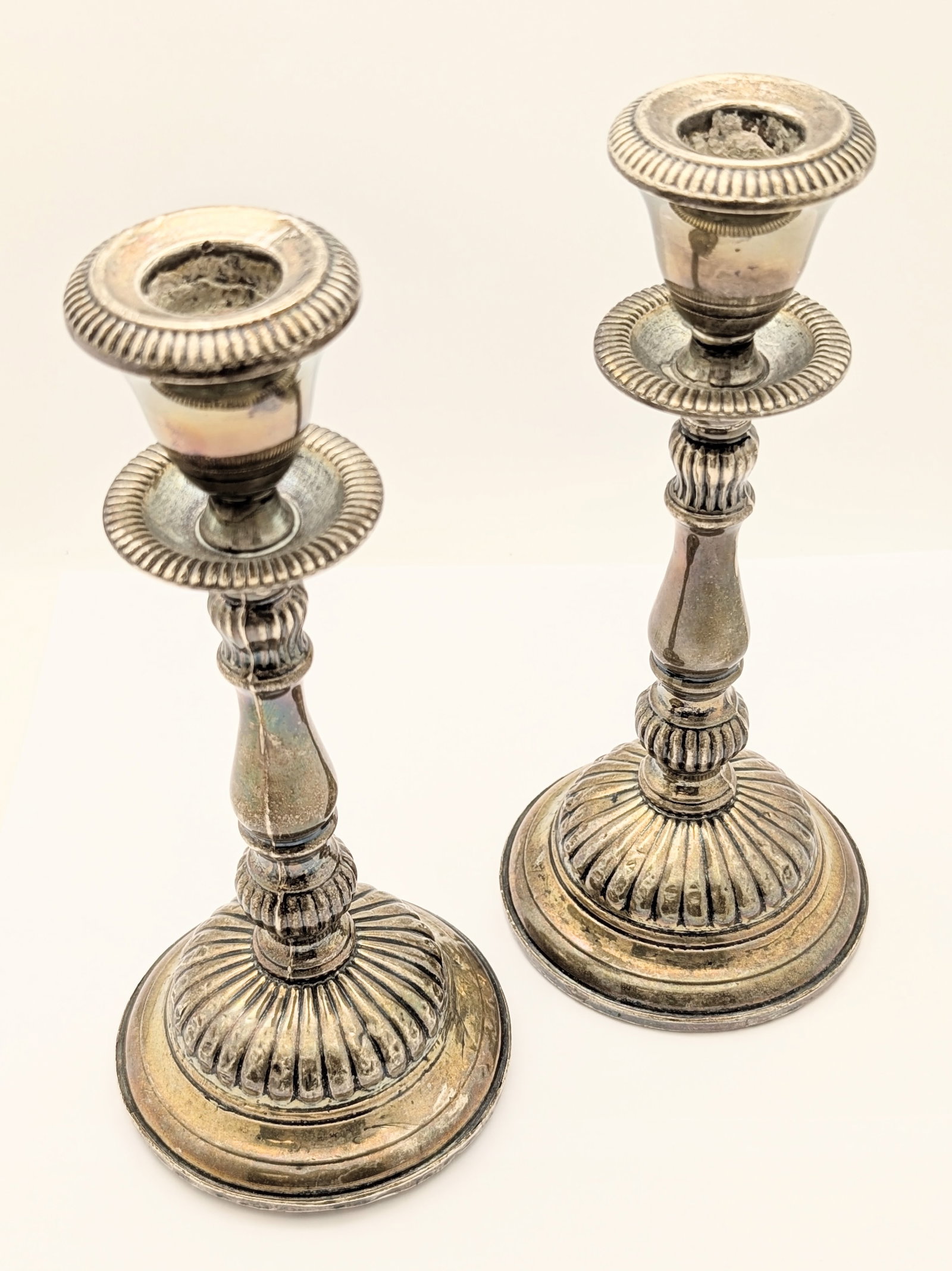 Lot of 2 Vintage Hunt Halimark Sterling Weighted Candlesticks: Height: 7.5in