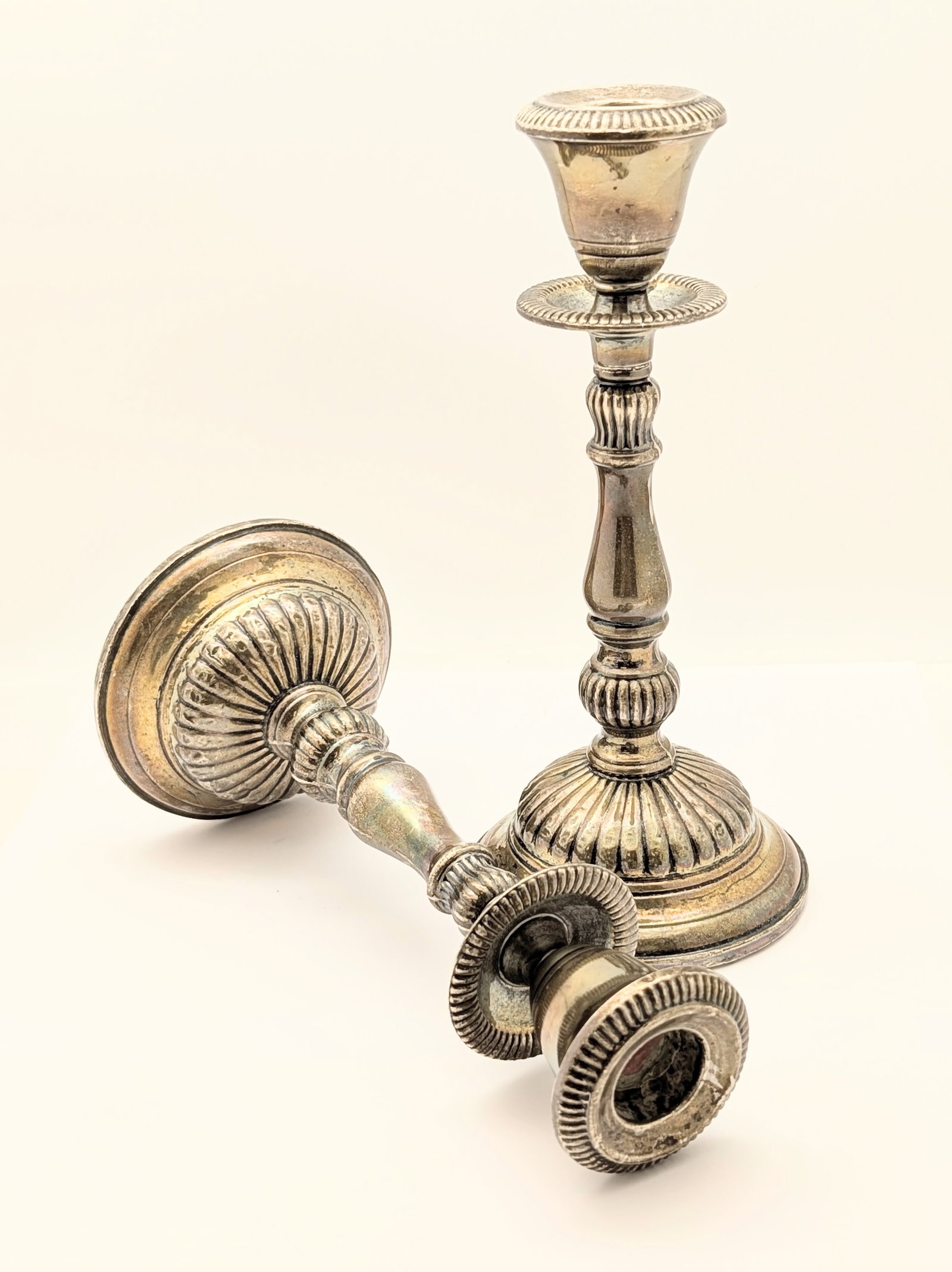 Lot of 2 Vintage Hunt Halimark Sterling Weighted Candlesticks - 4