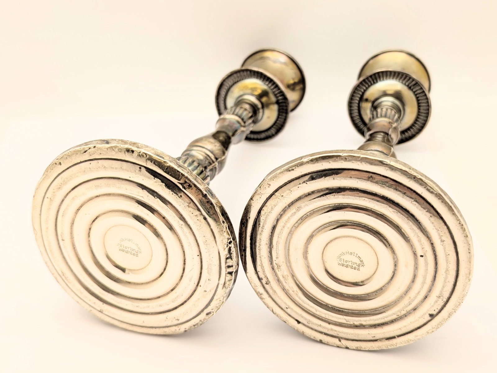 Lot of 2 Vintage Hunt Halimark Sterling Weighted Candlesticks - 5