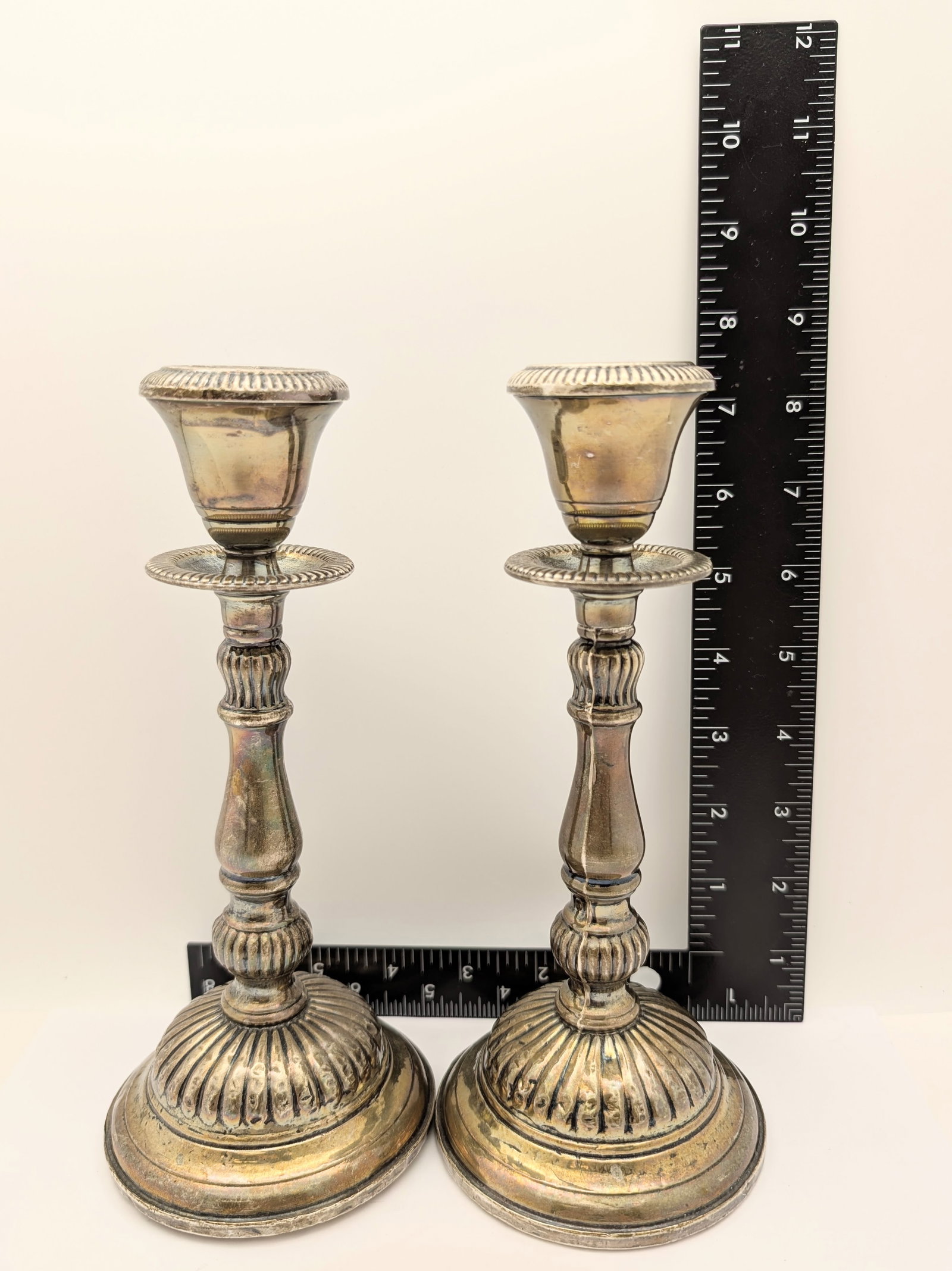 Lot of 2 Vintage Hunt Halimark Sterling Weighted Candlesticks - 7