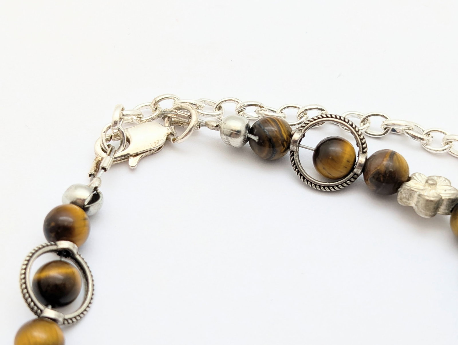 Lot of 3 Beaded Ladies Bracelets - Brown, Orange, Black & White - 3