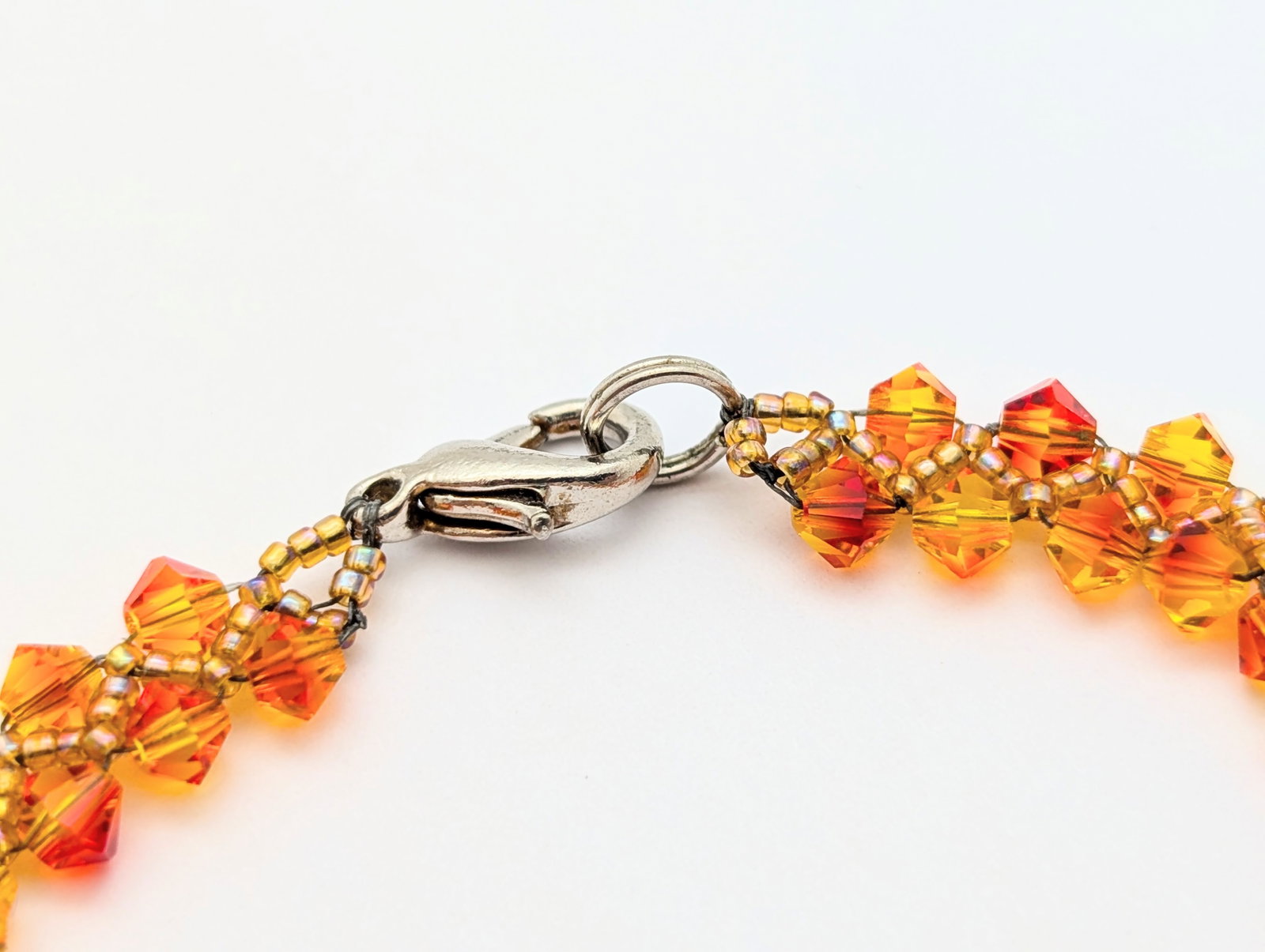 Lot of 3 Beaded Ladies Bracelets - Brown, Orange, Black & White - 5