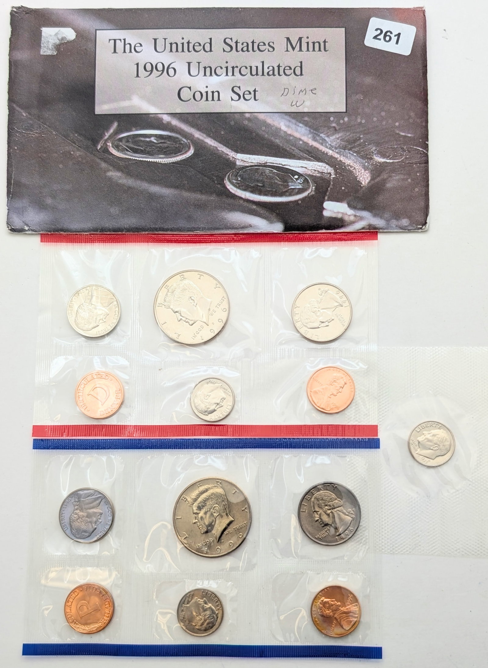 1996 US Mint Uncirculated Coin Set w/ 1996-W Dime (1 of 3)