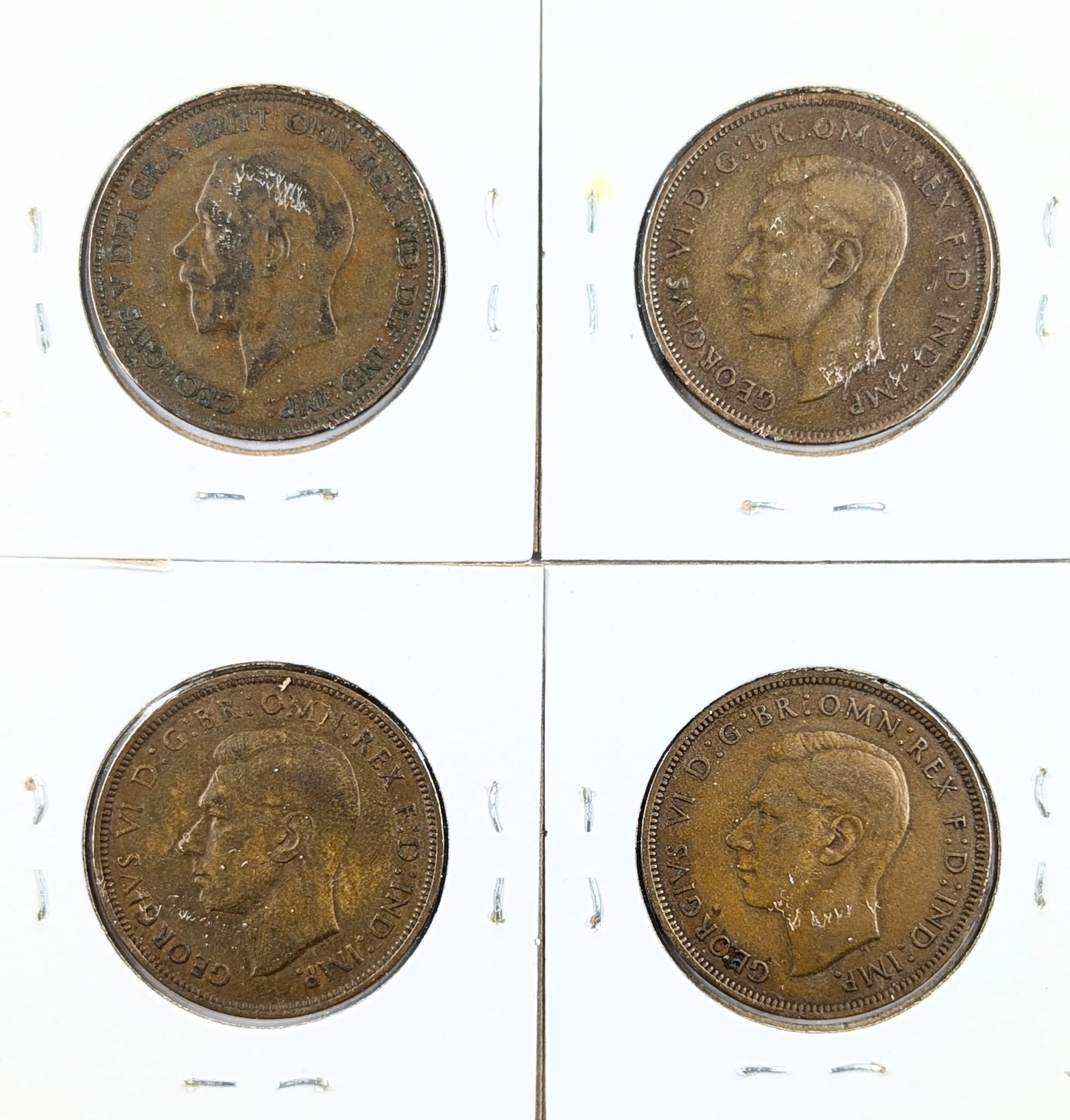 Lot of 4 Great Britain 1 Penny - 1936-1939 - 2