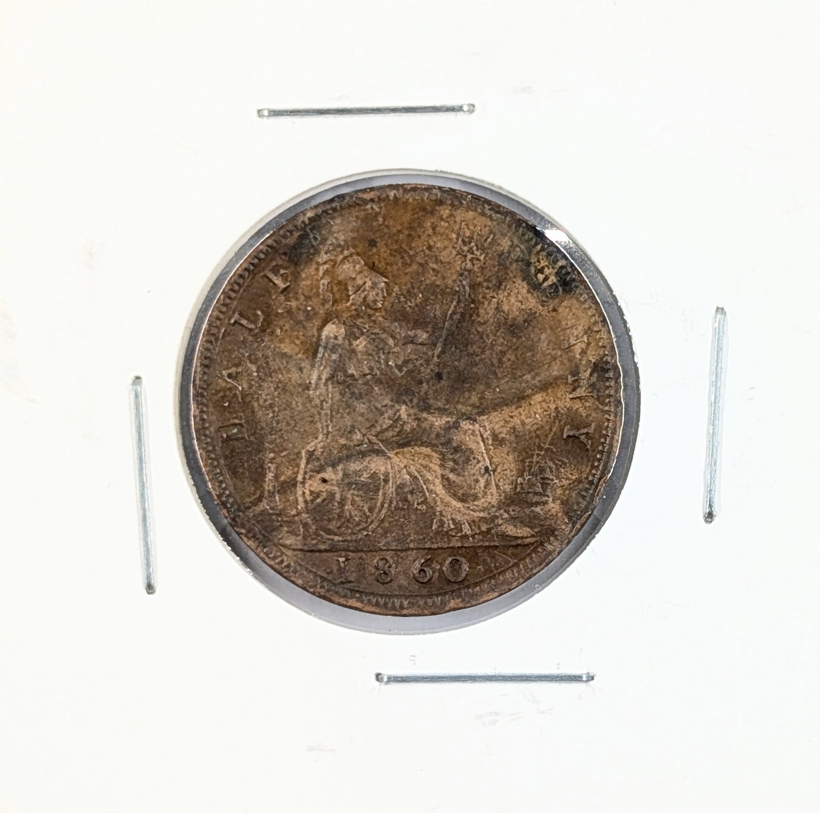1860 Great Britain 1/2 Penny: Coin