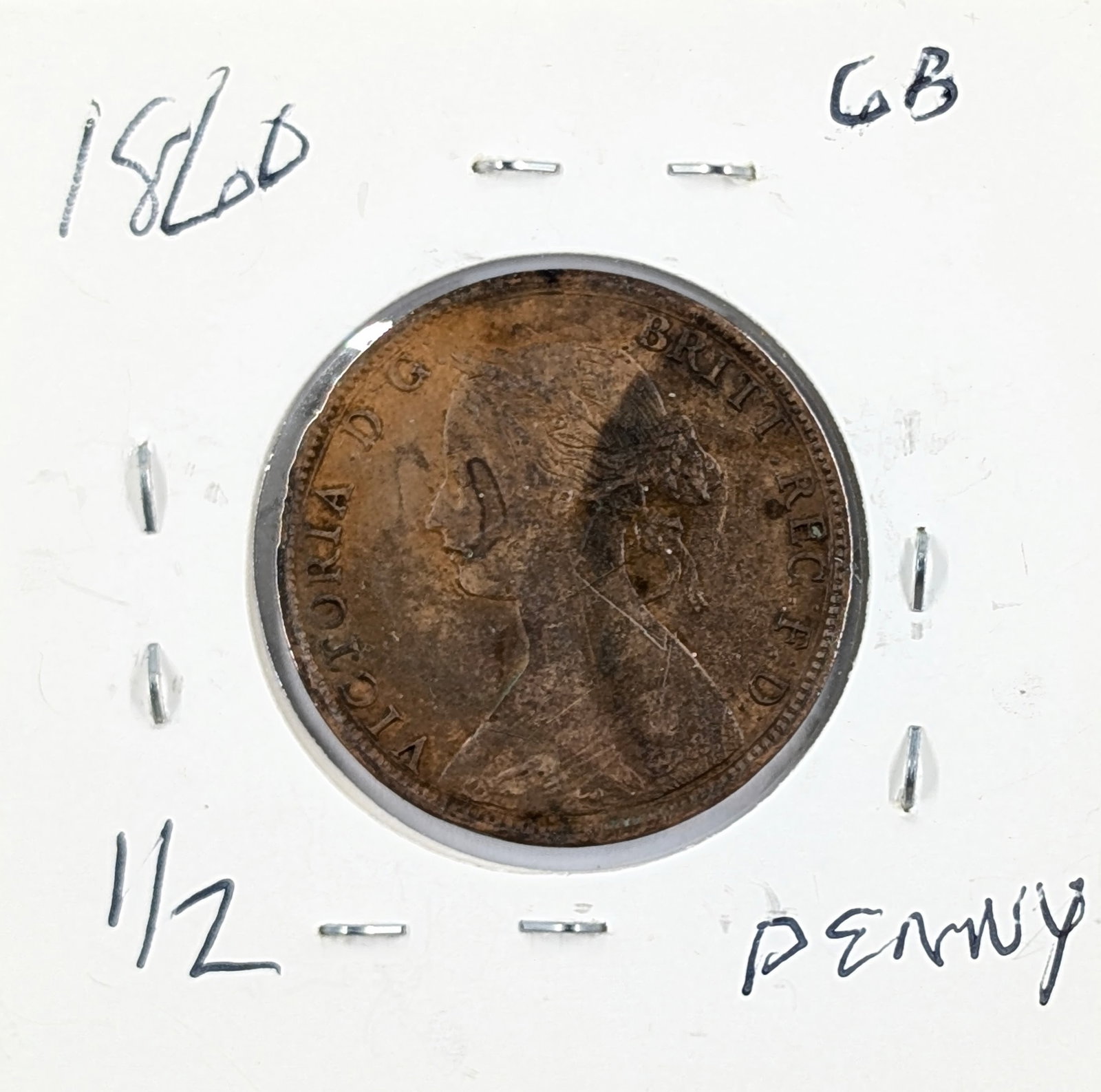 1860 Great Britain 1/2 Penny - 2
