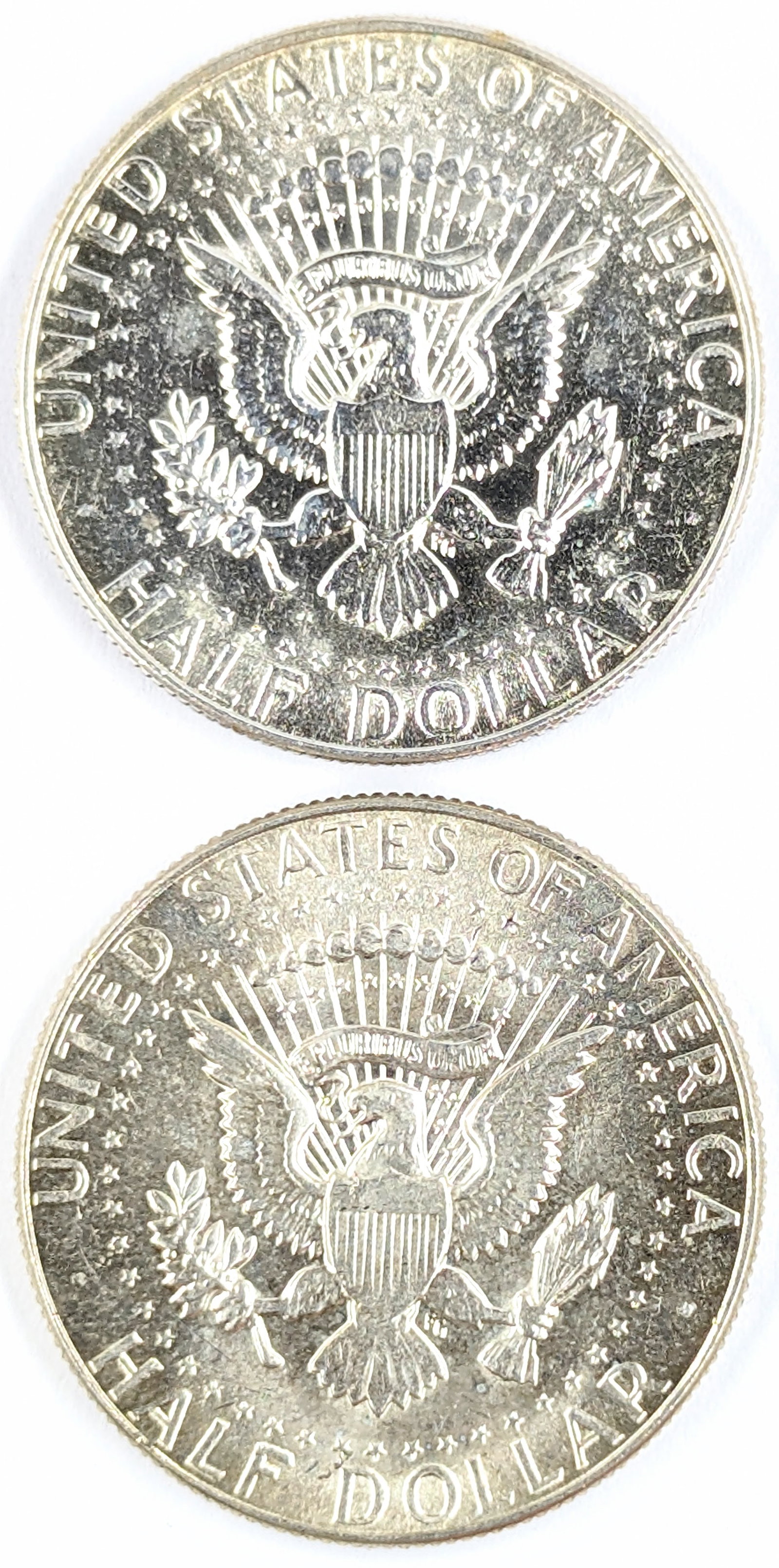 Lot of 2 Silver John F Kennedy Half Dollars - Both 1969-D Uncirculated - 2