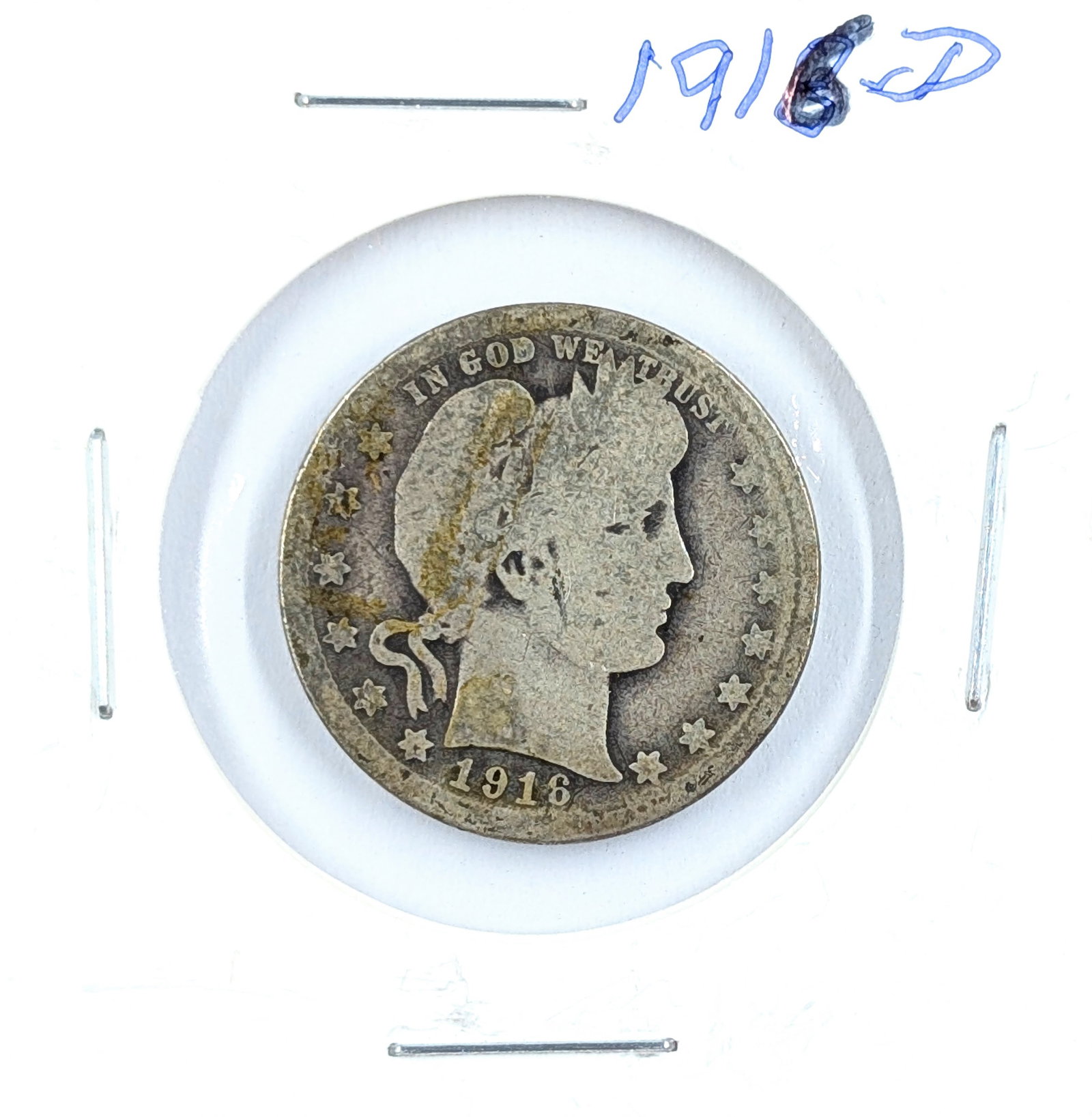1916-D Silver Barber Quarter (1 of 2)