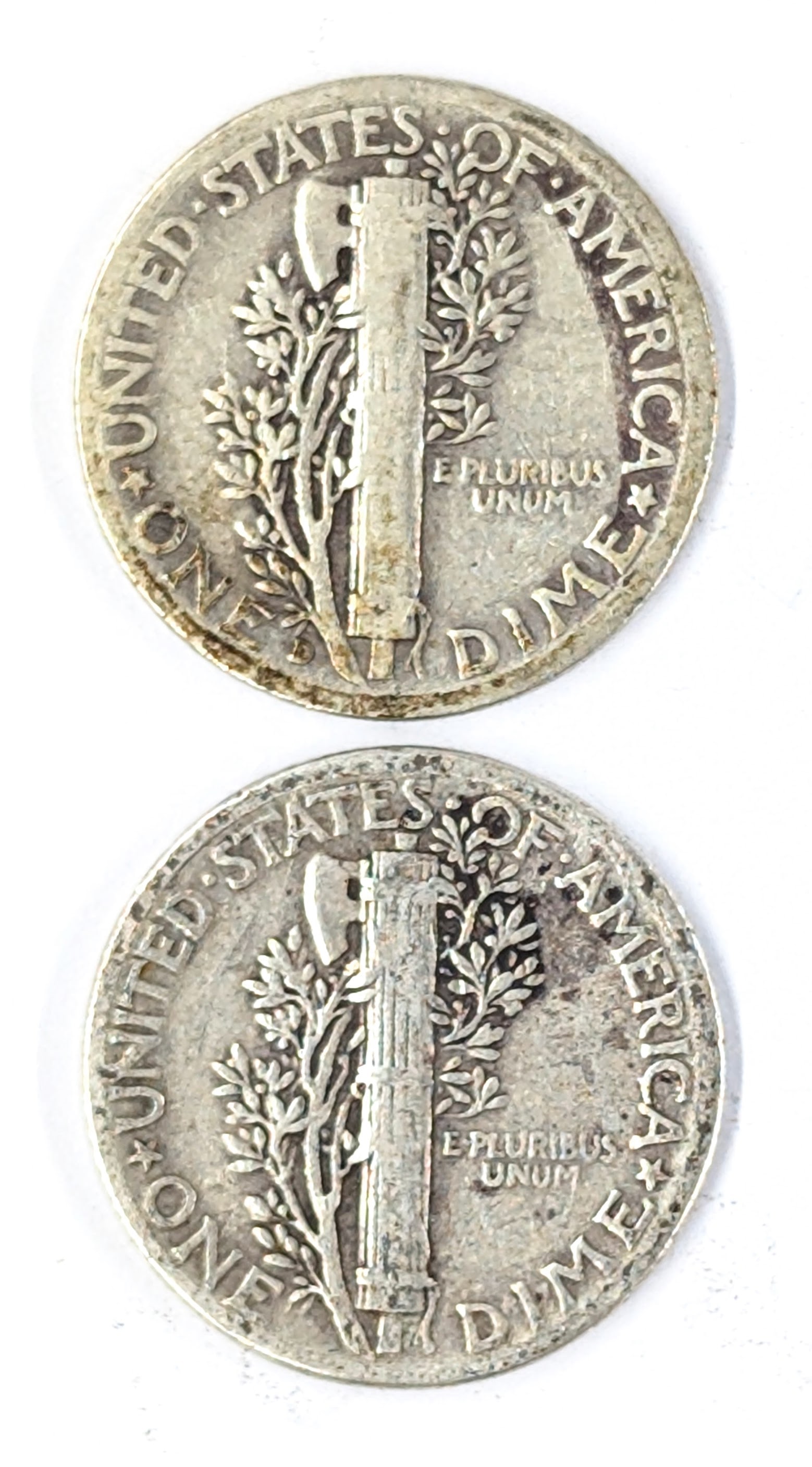 Lot of 2 Silver Mercury Dimes - 1941 P/D - 2