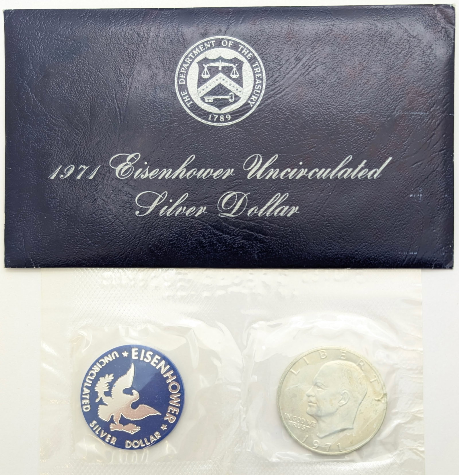 1971-S Eisenhower " Ike" Uncirculated Silver Dollar: Silver