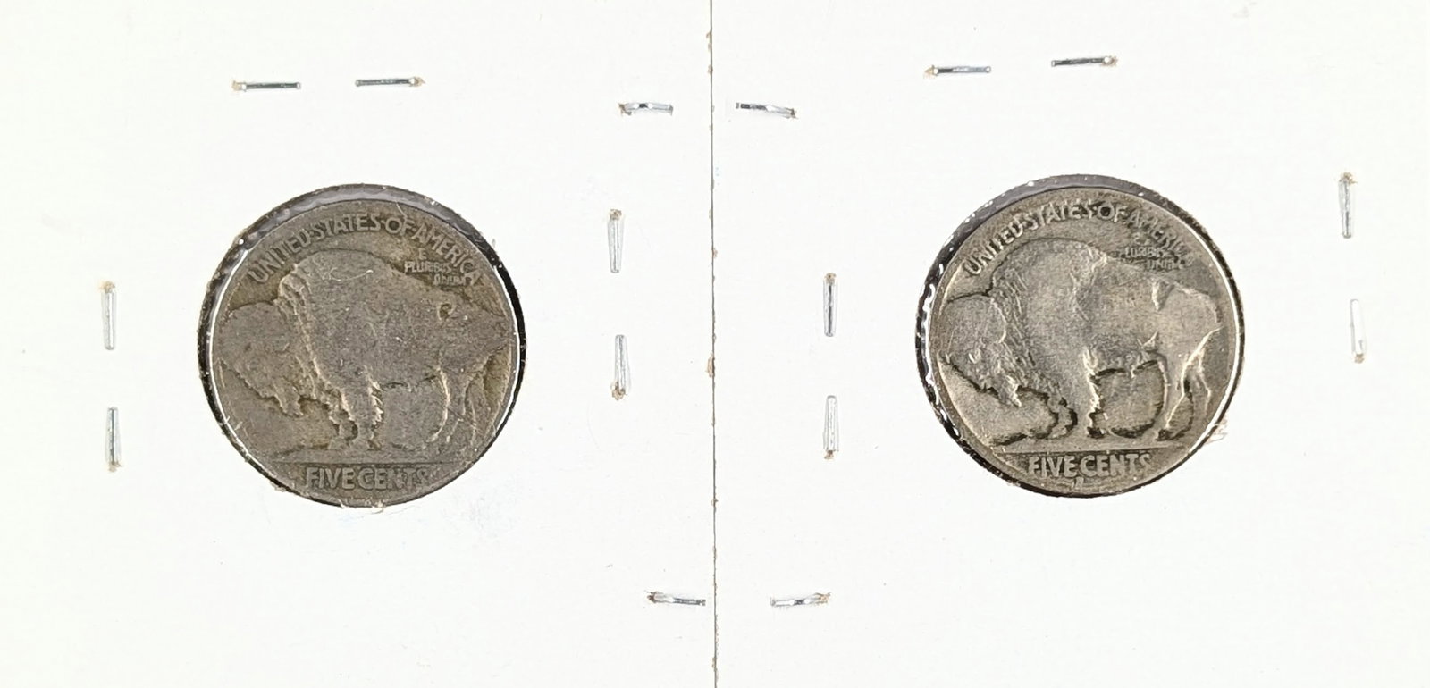 Lot of 2 Buffalo Head Nickels - 1917, 1928-D - 2