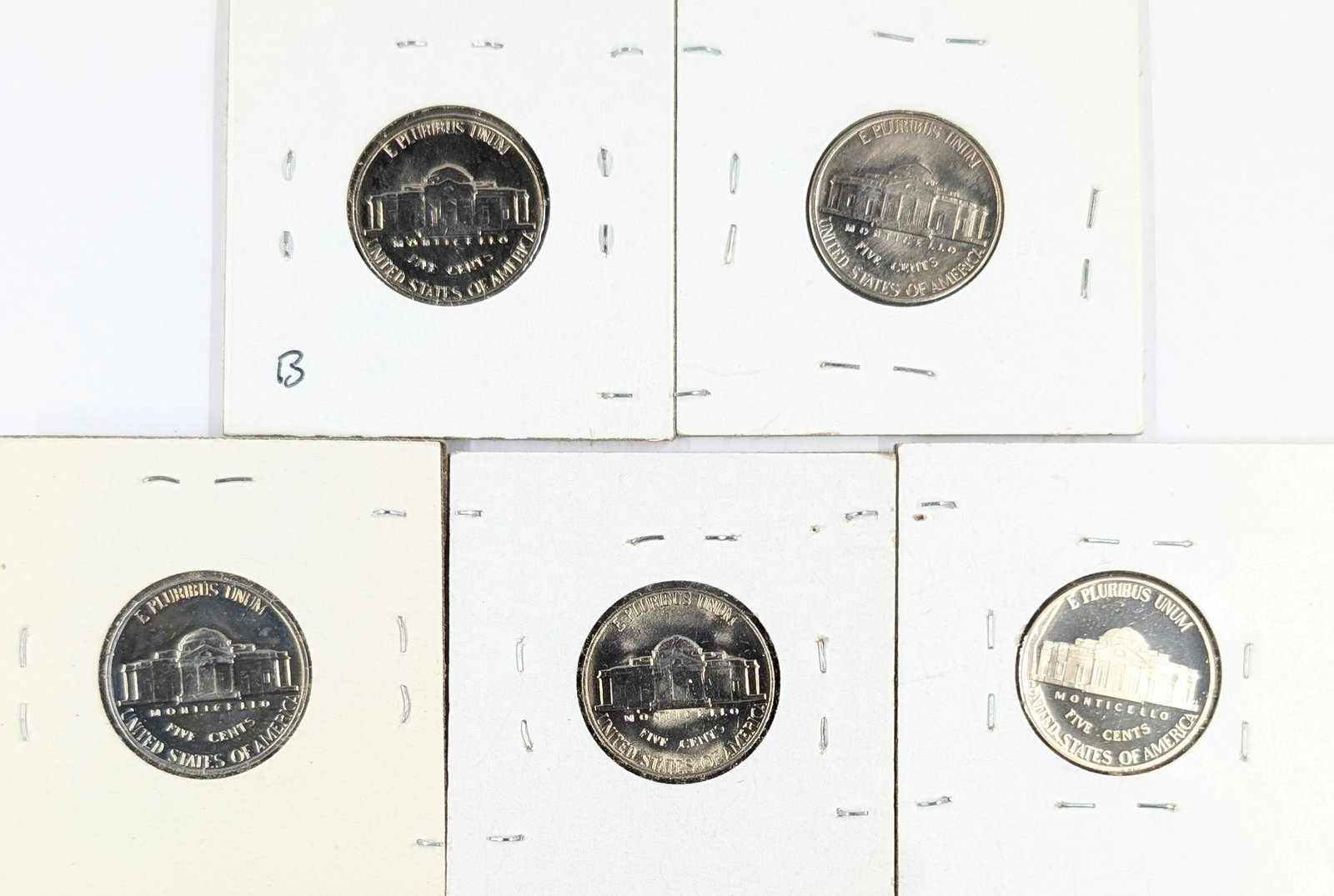 Lot of 5 Jefferson Nickels - 1960-2008 - Proof or Uncirculated - 2