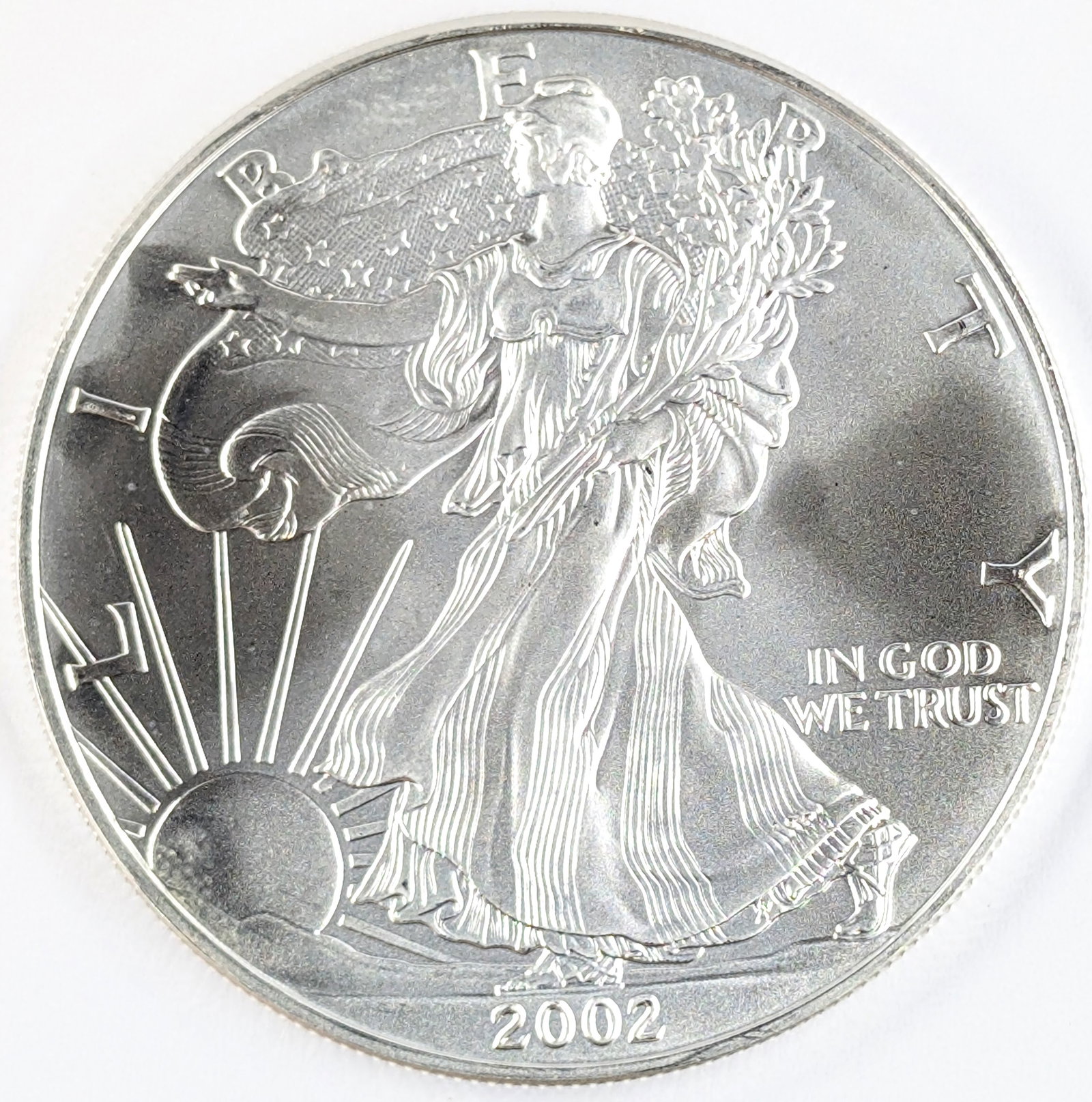 2002 American Silver Eagle Dollar: Silver