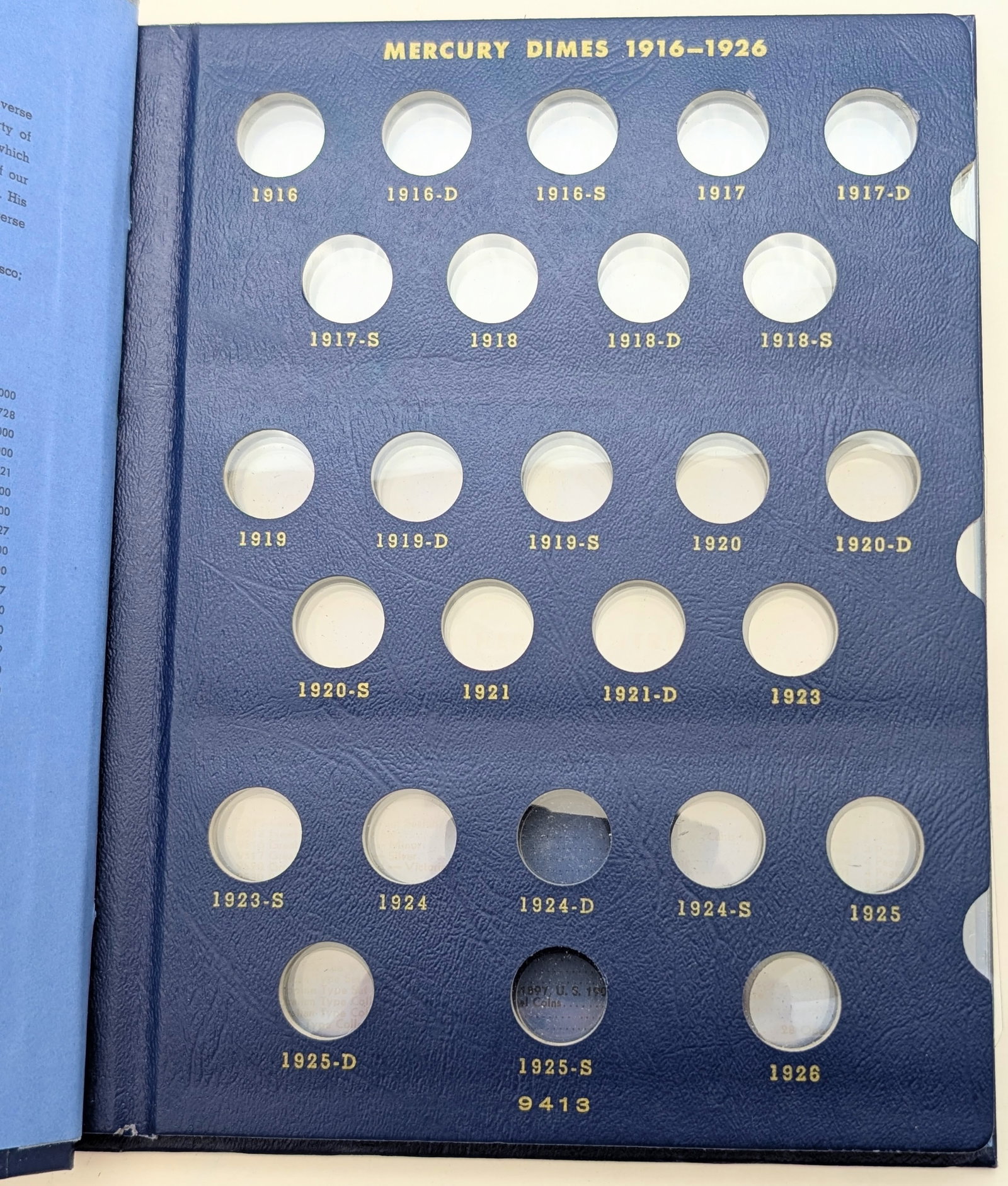 Whitman Mercury Dime Book 1916-1945 - Empty - 2