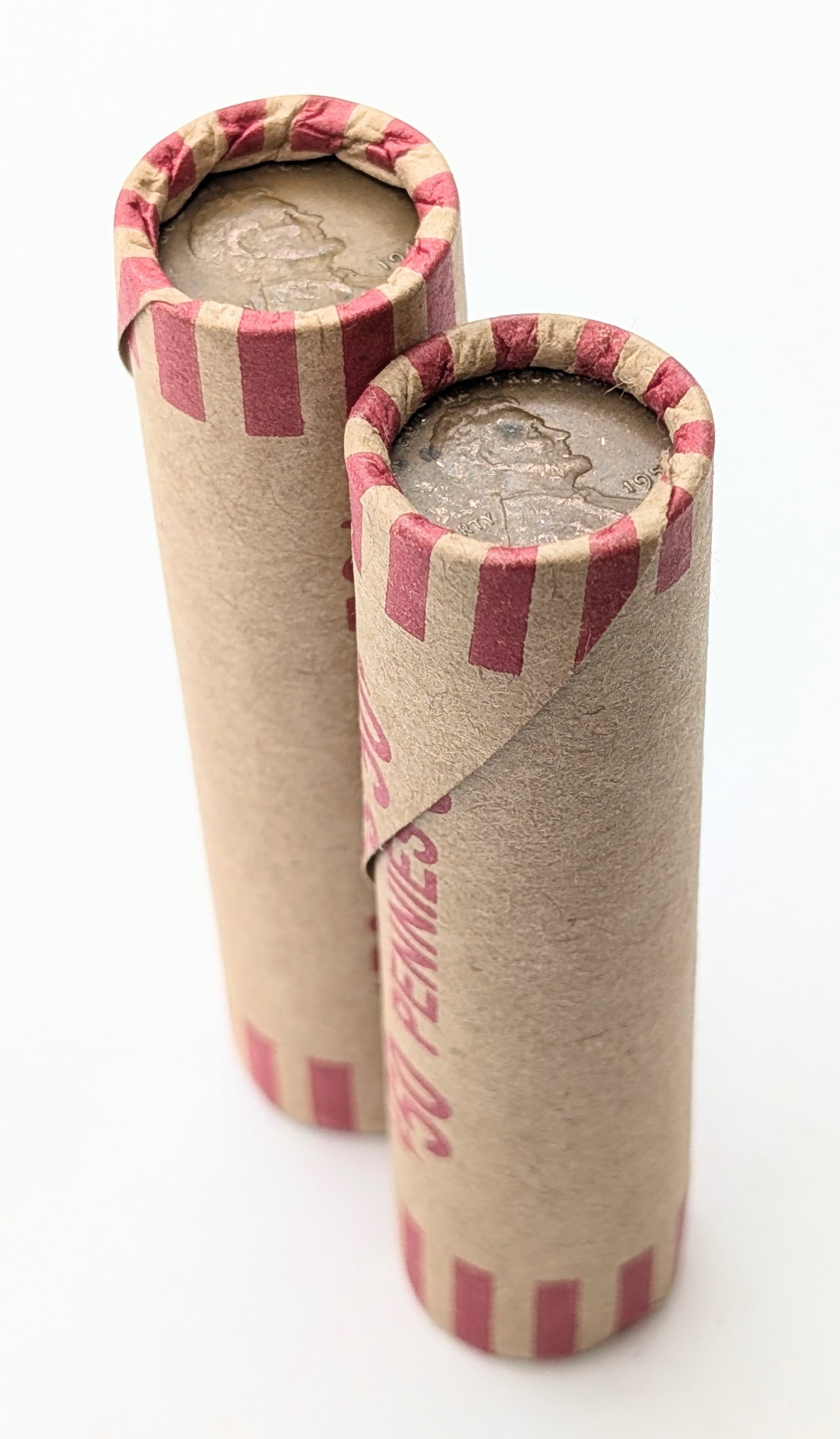 Lot of 2 Rolls of 50 (each) Wheat Cents - Mixed dates 1940s-1950s: Coin
