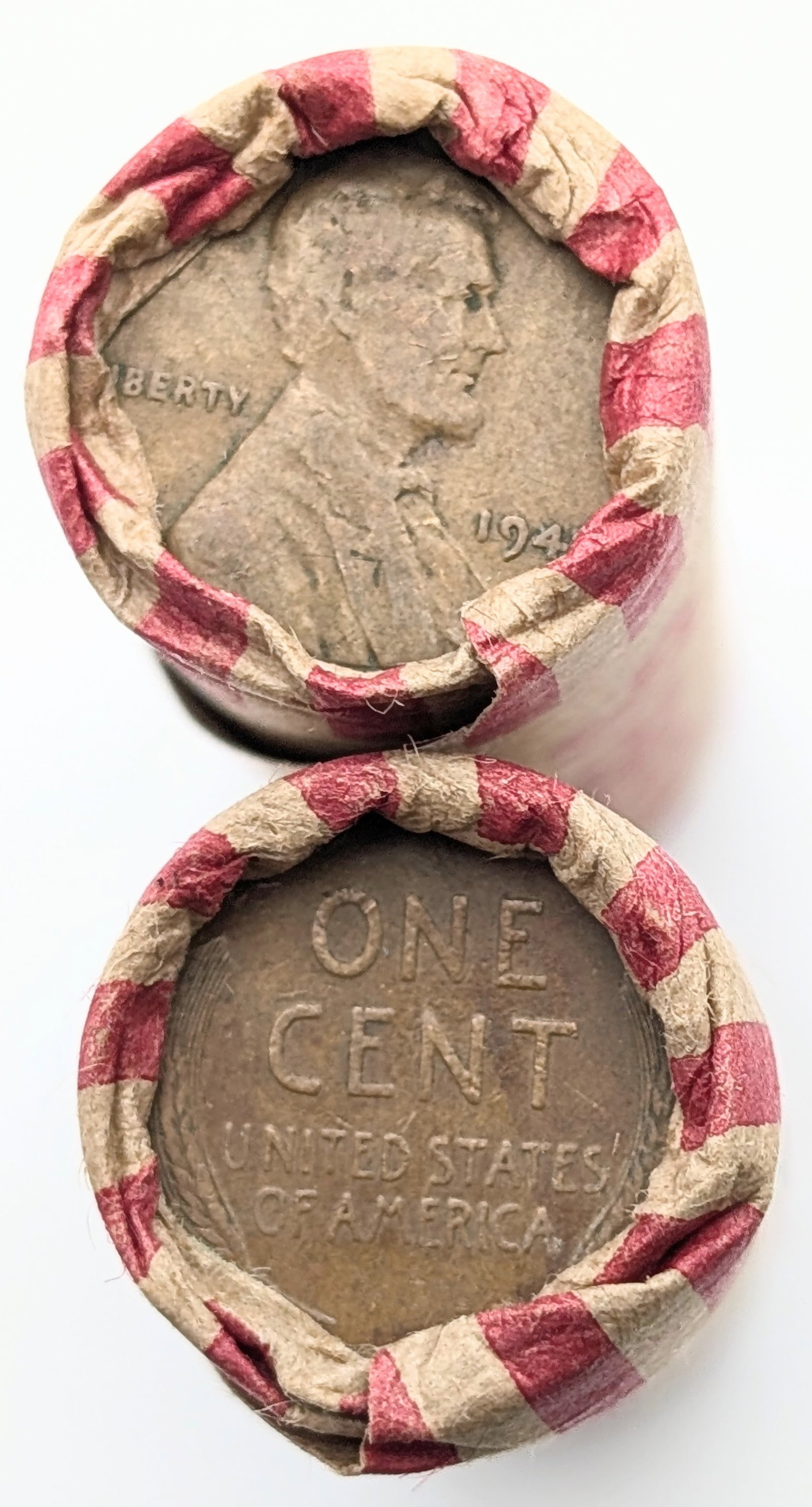 Lot of 2 Rolls of 50 (each) Wheat Cents - Mixed dates 1940s-1950s - 3