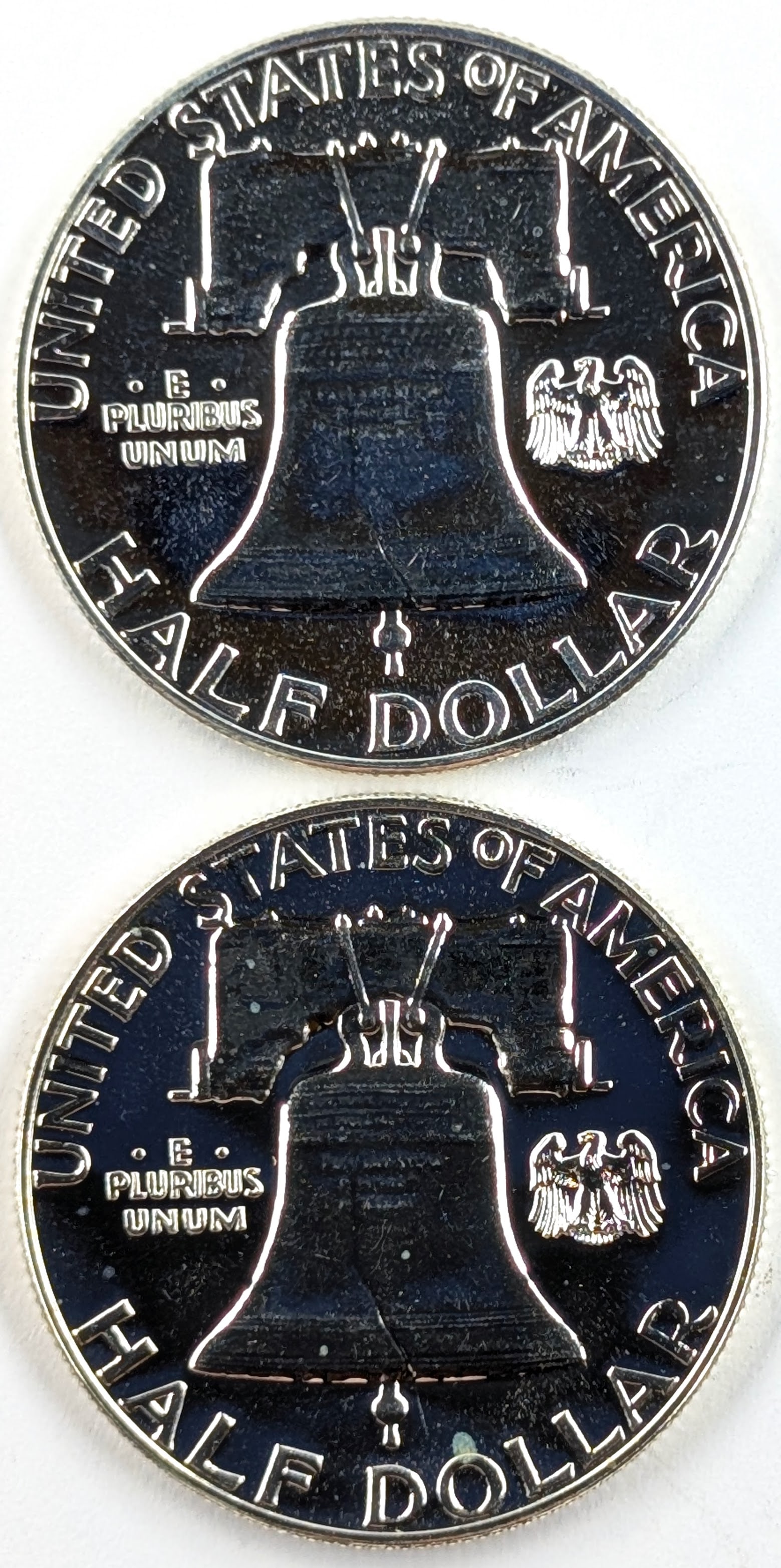Lot of 2 Silver Franklin Half Dollars - Both 1962 Proof - 2