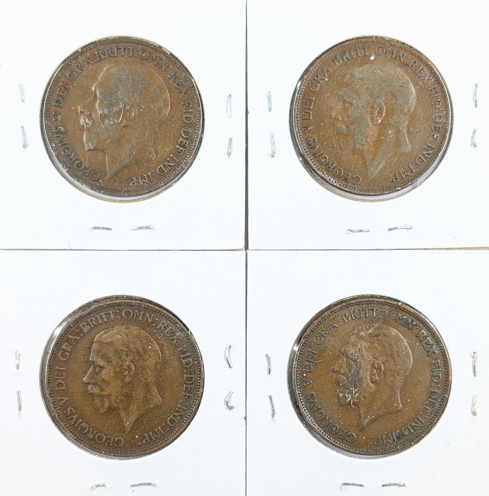 Lot of 4 Great Britain Pennies - 1921-1934 - 2