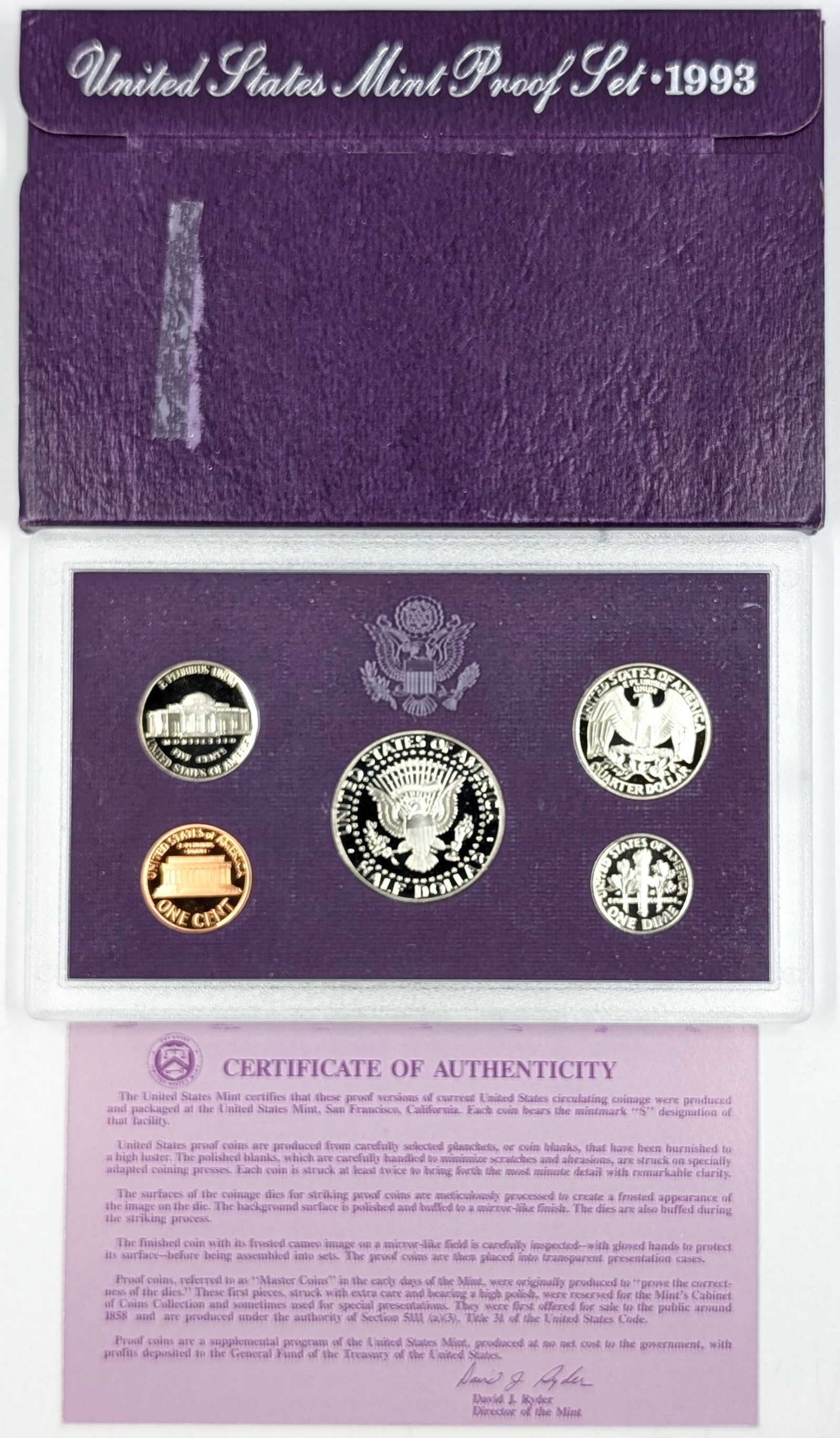 1993 US Mint Proof Set- w/COA - 2
