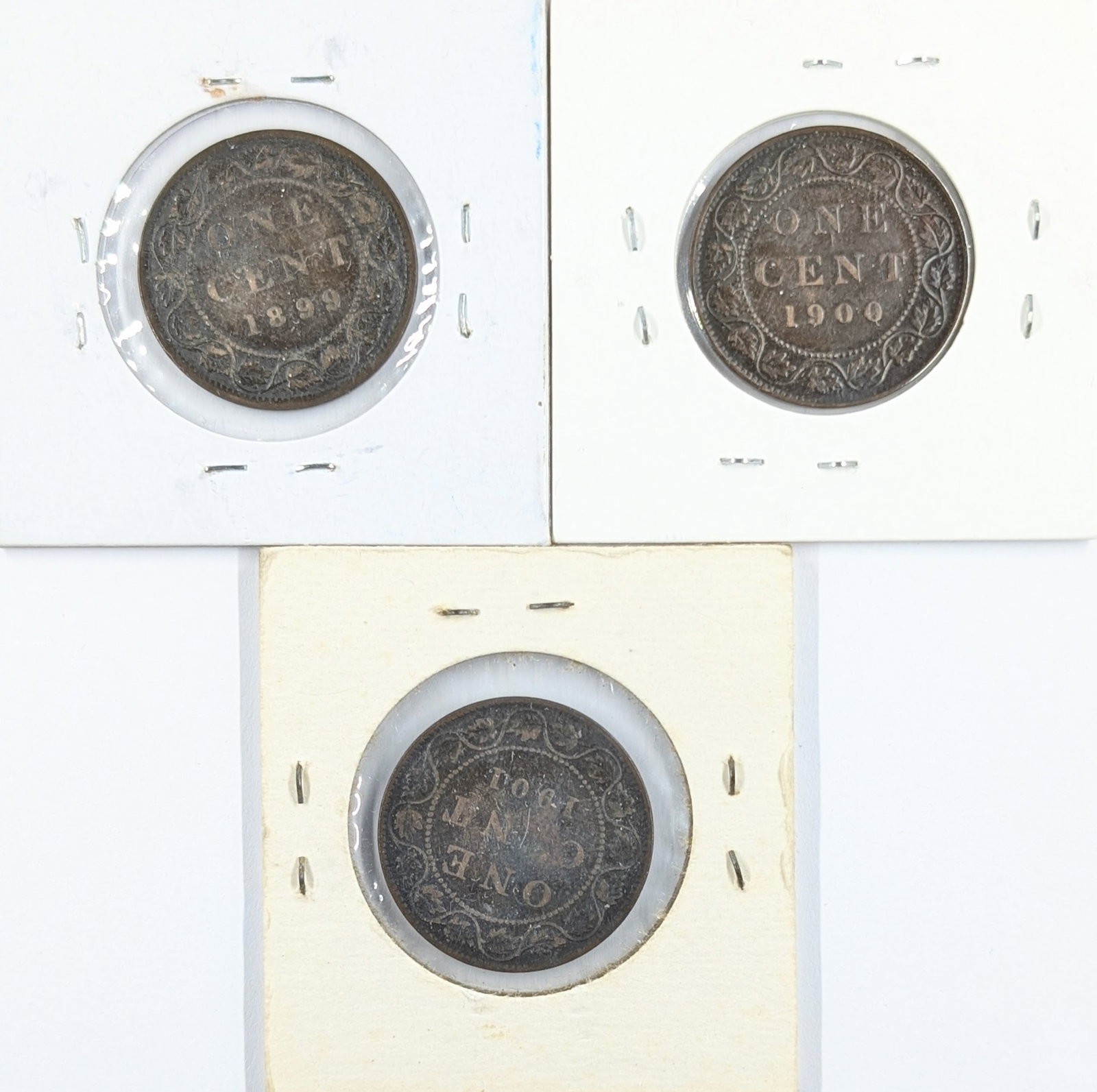 Lot of 3 Canadian Cents - 1899, 1900, 1901: Coin