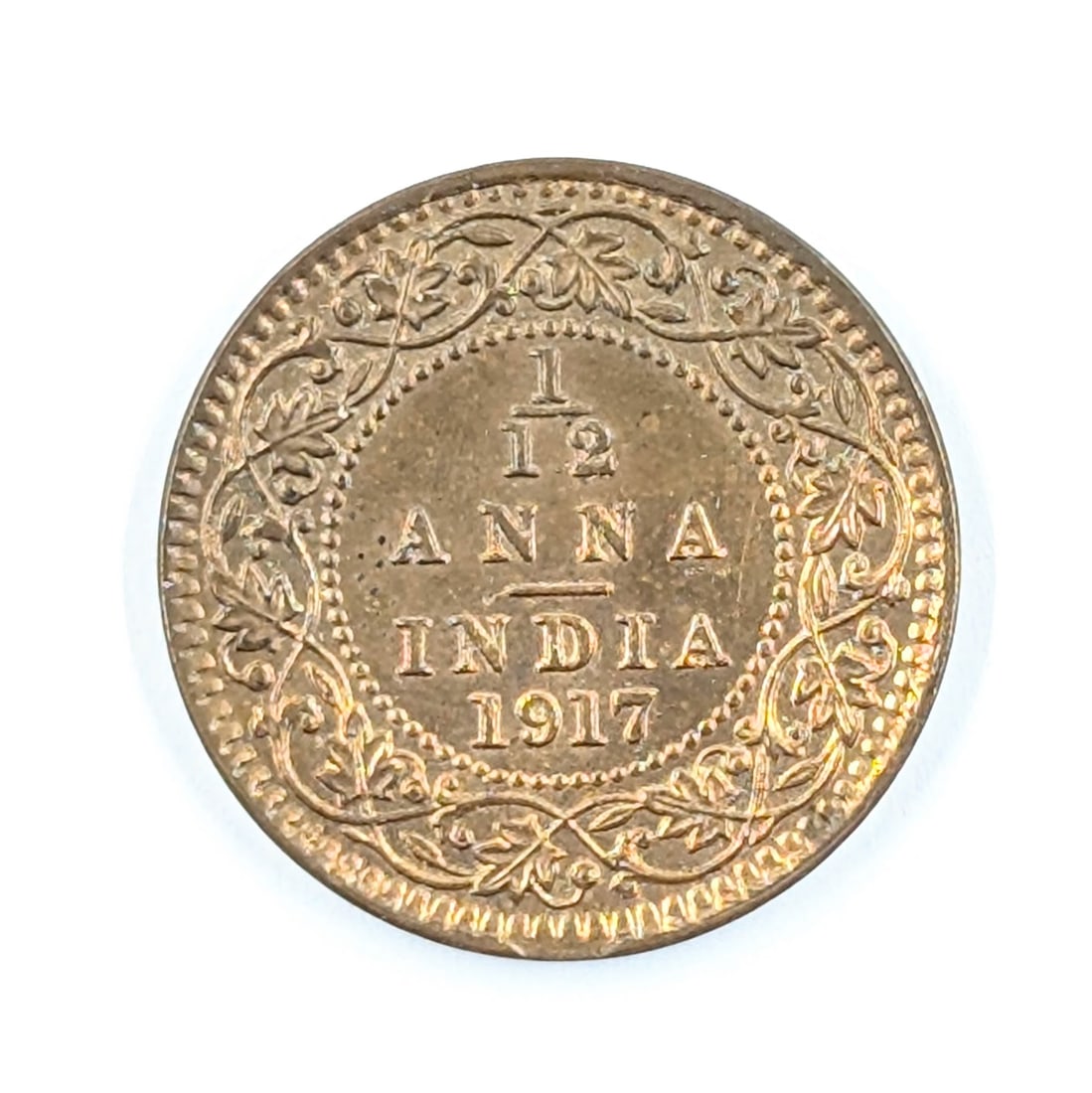 1917 India 1/12 Anna - Uncirculated - 2