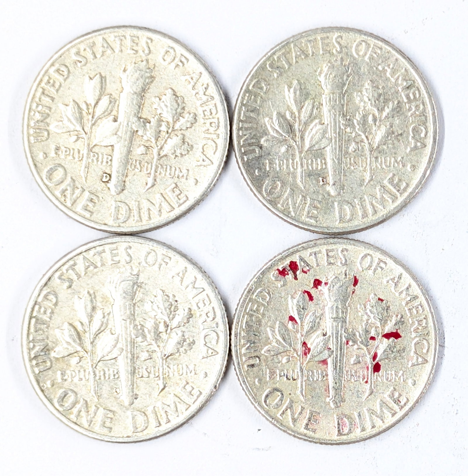 Lot of 4 Silver Roosevelt Dimes - 1961-1964 - 2