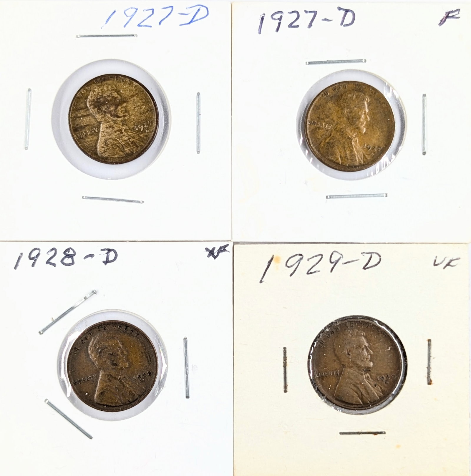 Lot of 4 Wheat Cents - 1927-1929 (1 of 2)