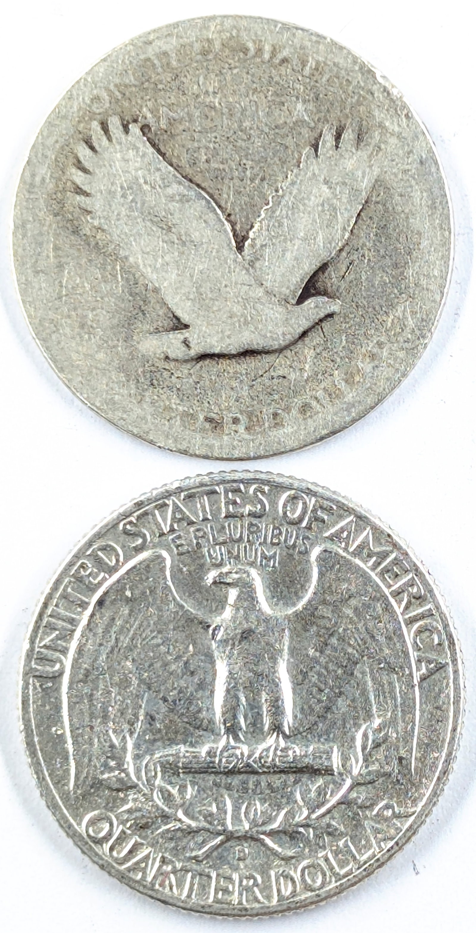 Lot of 2 Silver Quarters - Standing Liberty & 1964-D Washington - 2