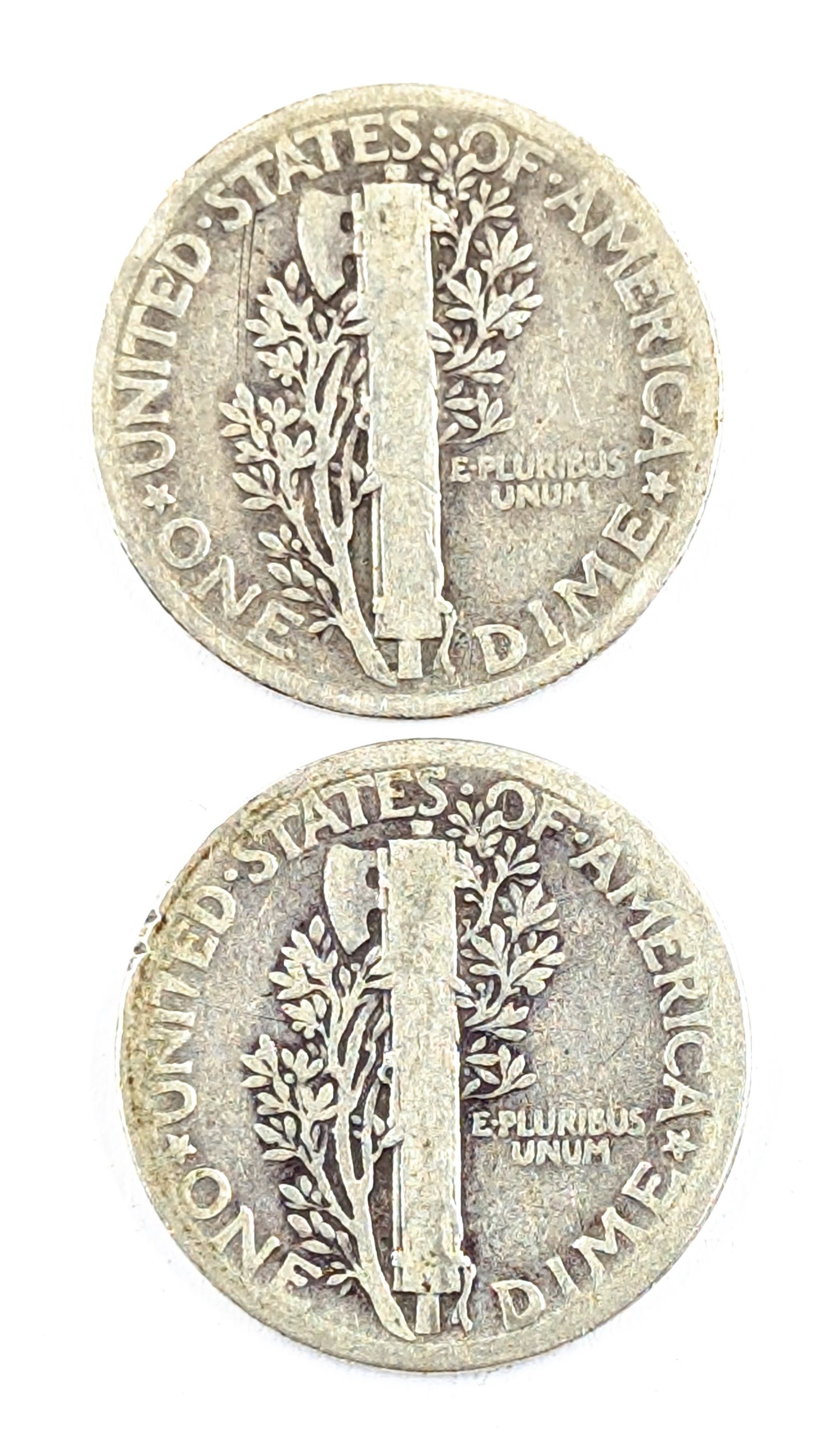 Lot of 2 Silver Mercury Dime - 1925, 1928 - 2