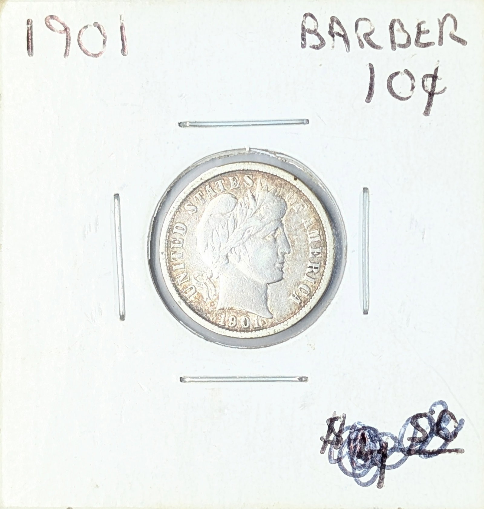 FEATURE 1901 Silver Barber Dime: FEATURE