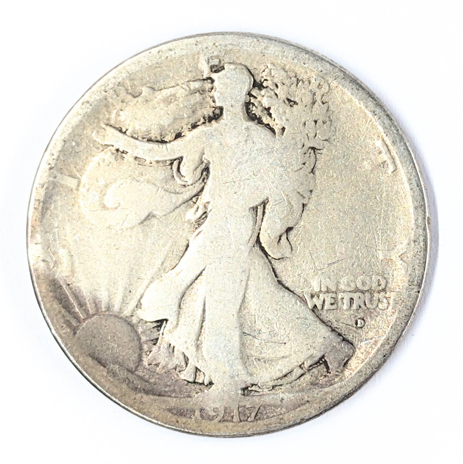 1917-D Silver Walking Liberty Half Dollar - Obverse Mint - Semi-key Date (1 of 2)