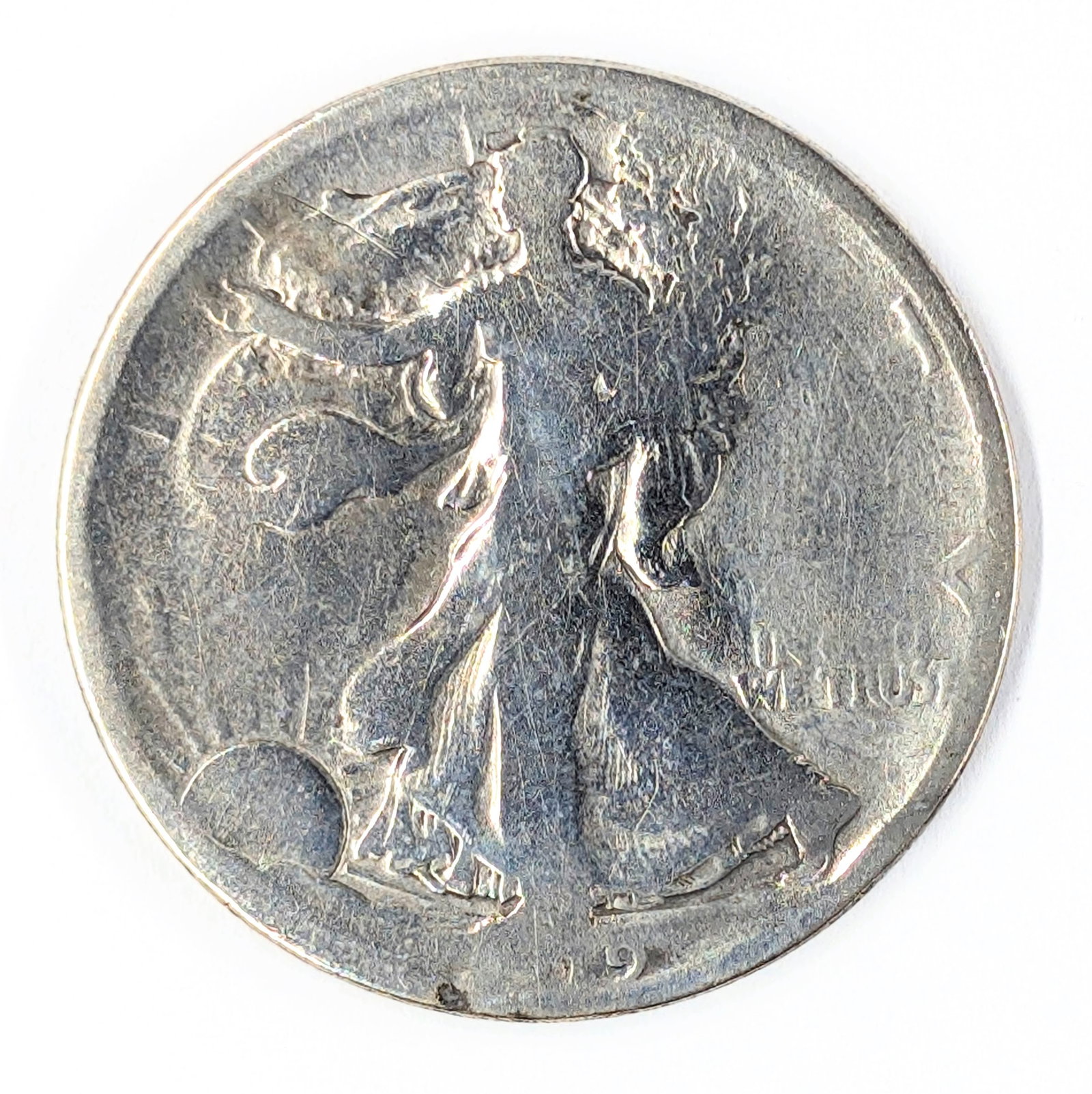 1919-D Silver Walking Liberty Half Dollar - KEY Date - 3