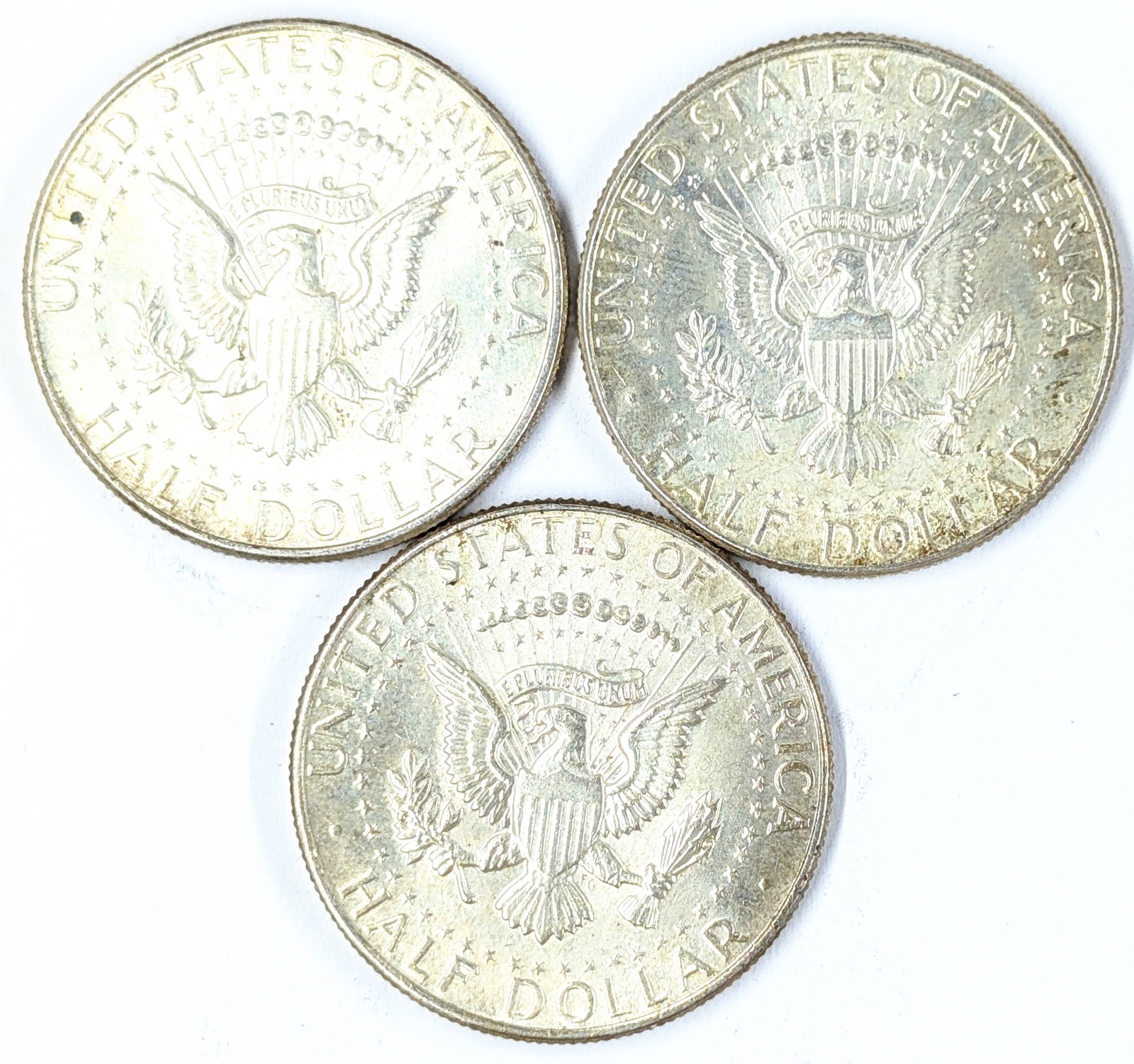 Lot of 3 Silver 1964 John F Kennedy Half Dollars - 2