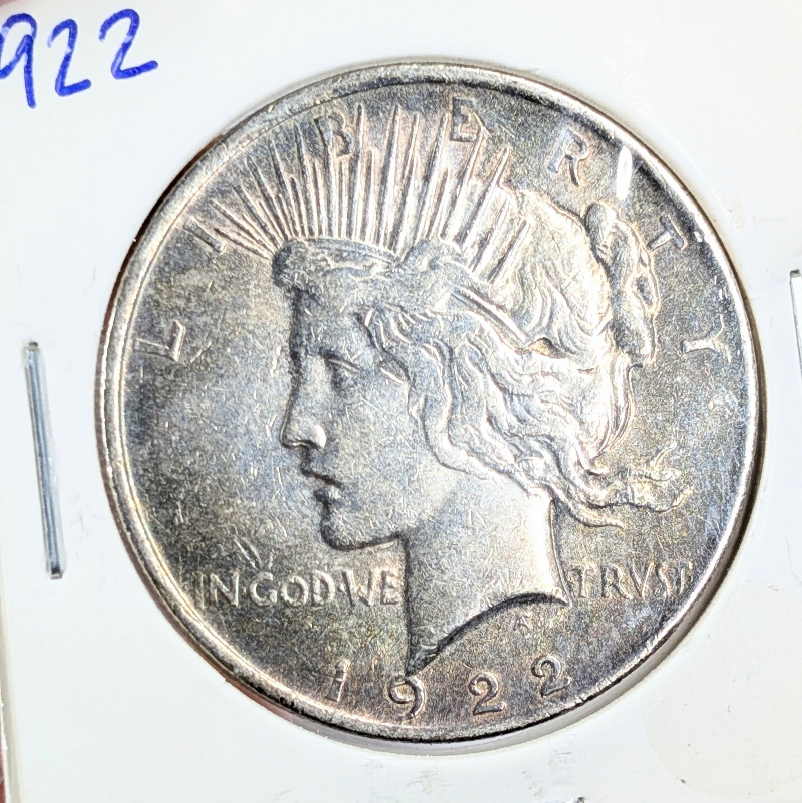 1922 Silver Peace Dollar - Toned: Silver