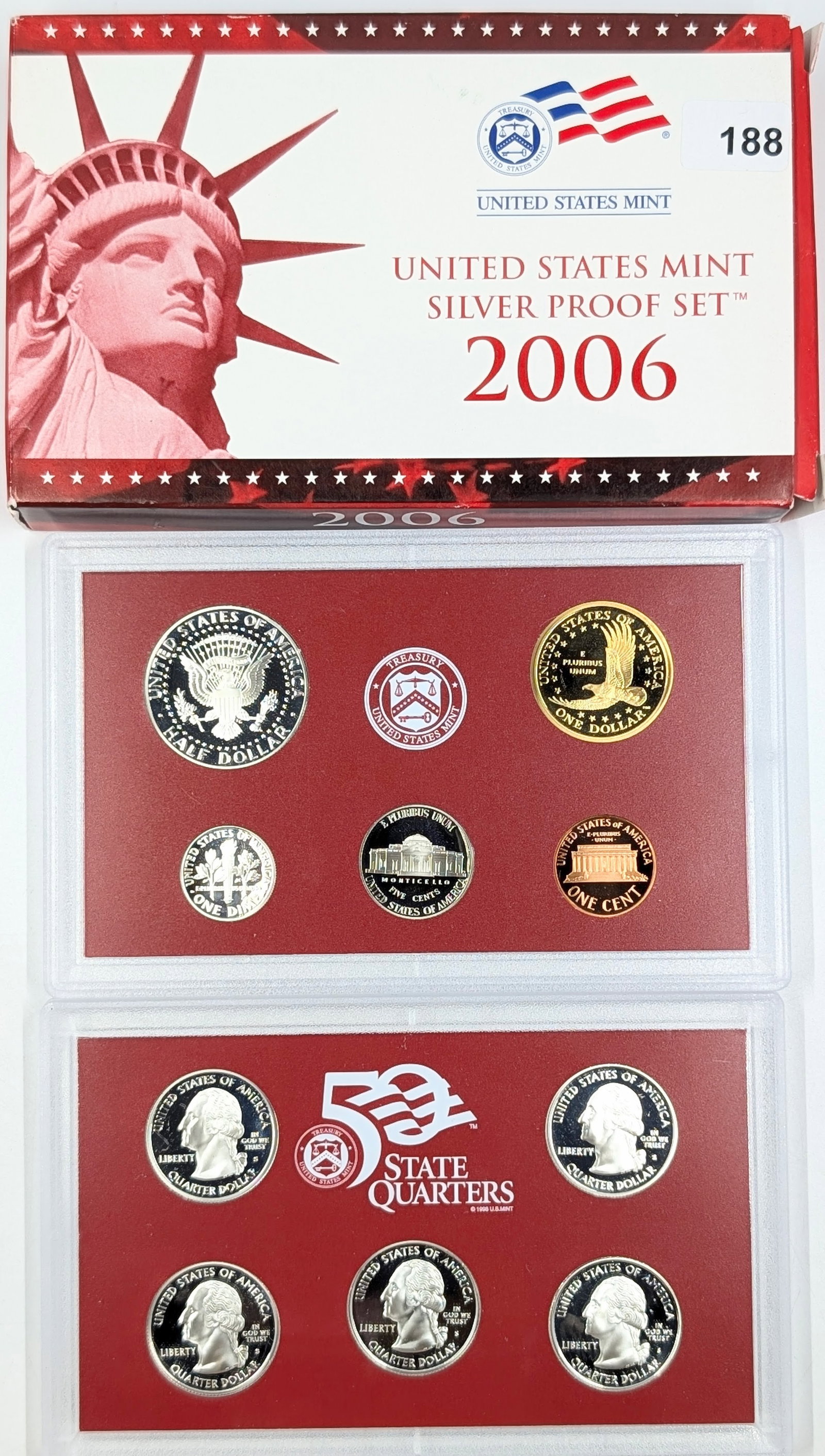2006 Silver US Mint Proof Set w/ Silver Half, Quarters & Dime w/ COA - 2