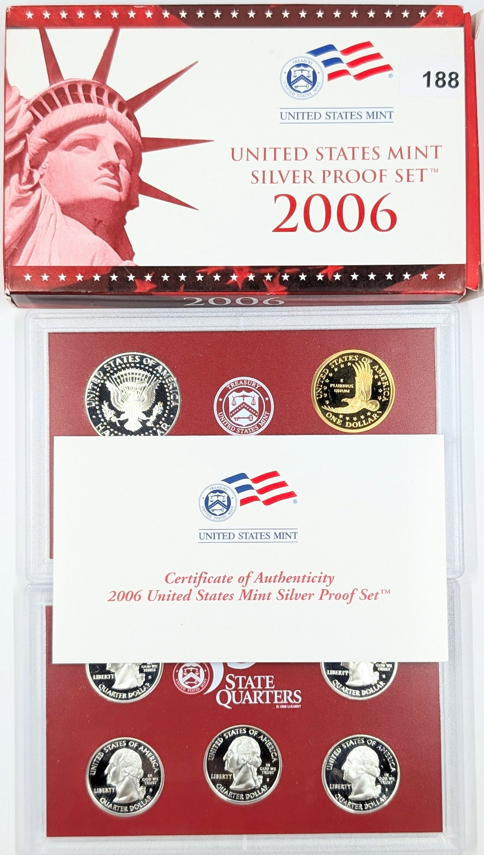 2006 Silver US Mint Proof Set w/ Silver Half, Quarters & Dime w/ COA - 3