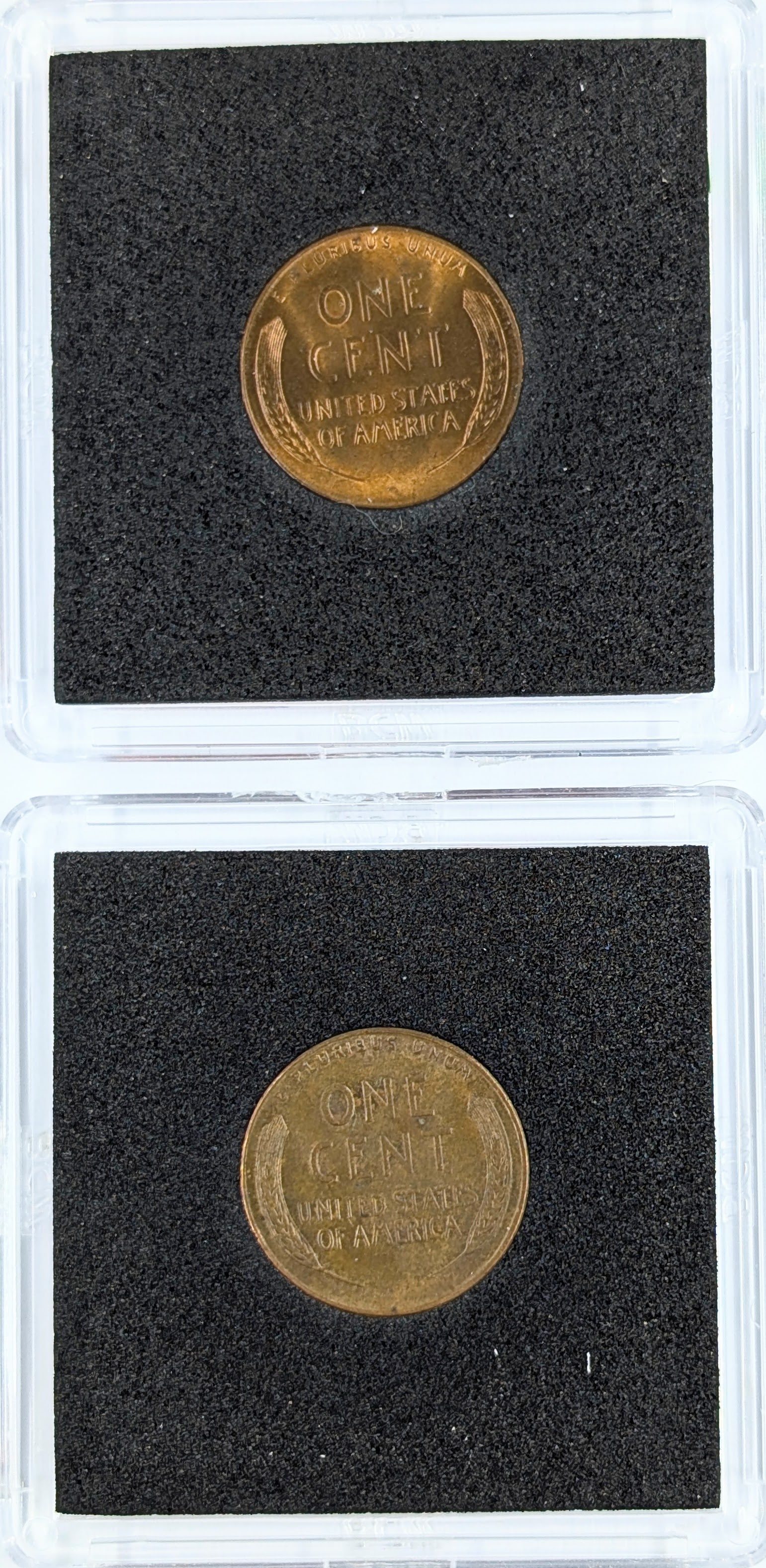 Lot of 2 Wheat Cents - Uncirculated 1947-S, 1951-S - 2