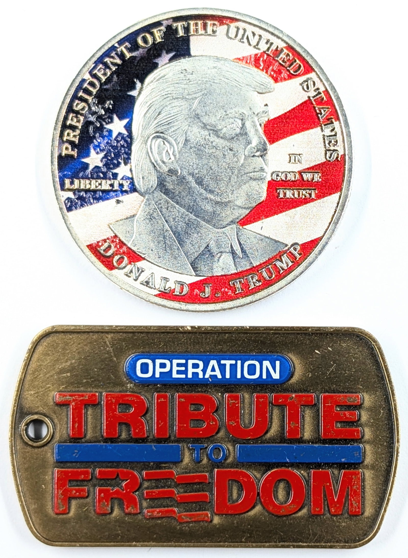 Lot of 2 Commemorative - Donald Trump & Operation Tribute to Freedom: Commemorative