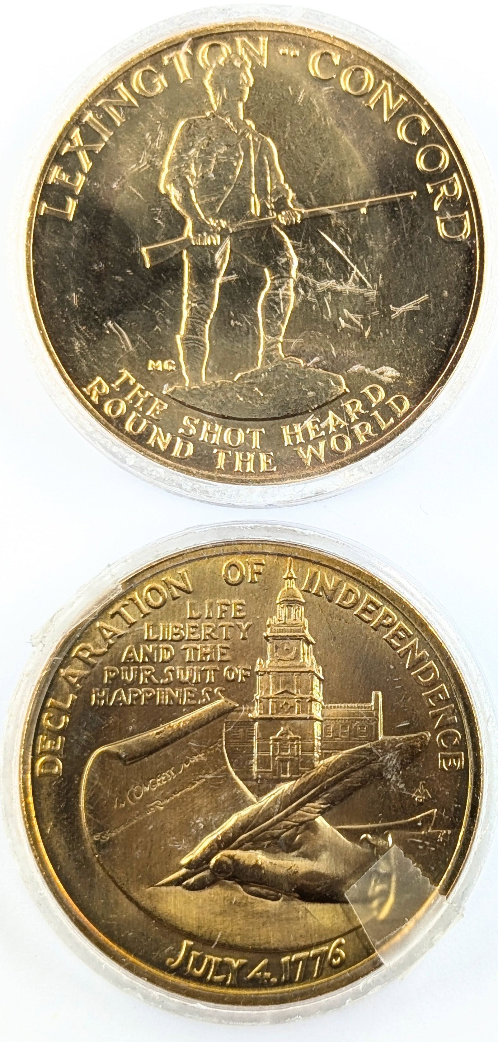 Lot of 2 American Revolution Bicentennial Medals - Paul Revere & Thomas Jefferson - 2