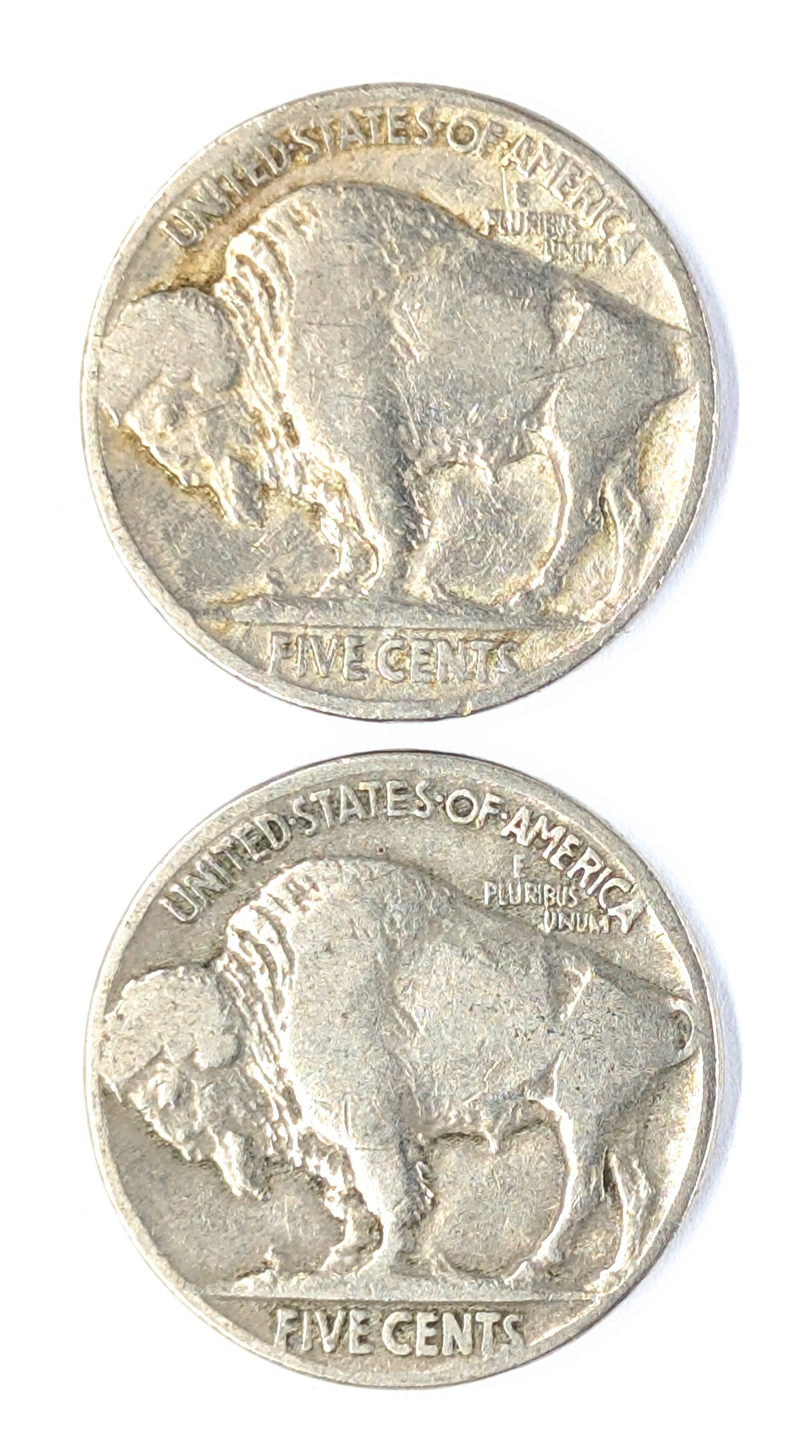 Lot of 2 Buffalo Head Nickels - Both 1929 - 2