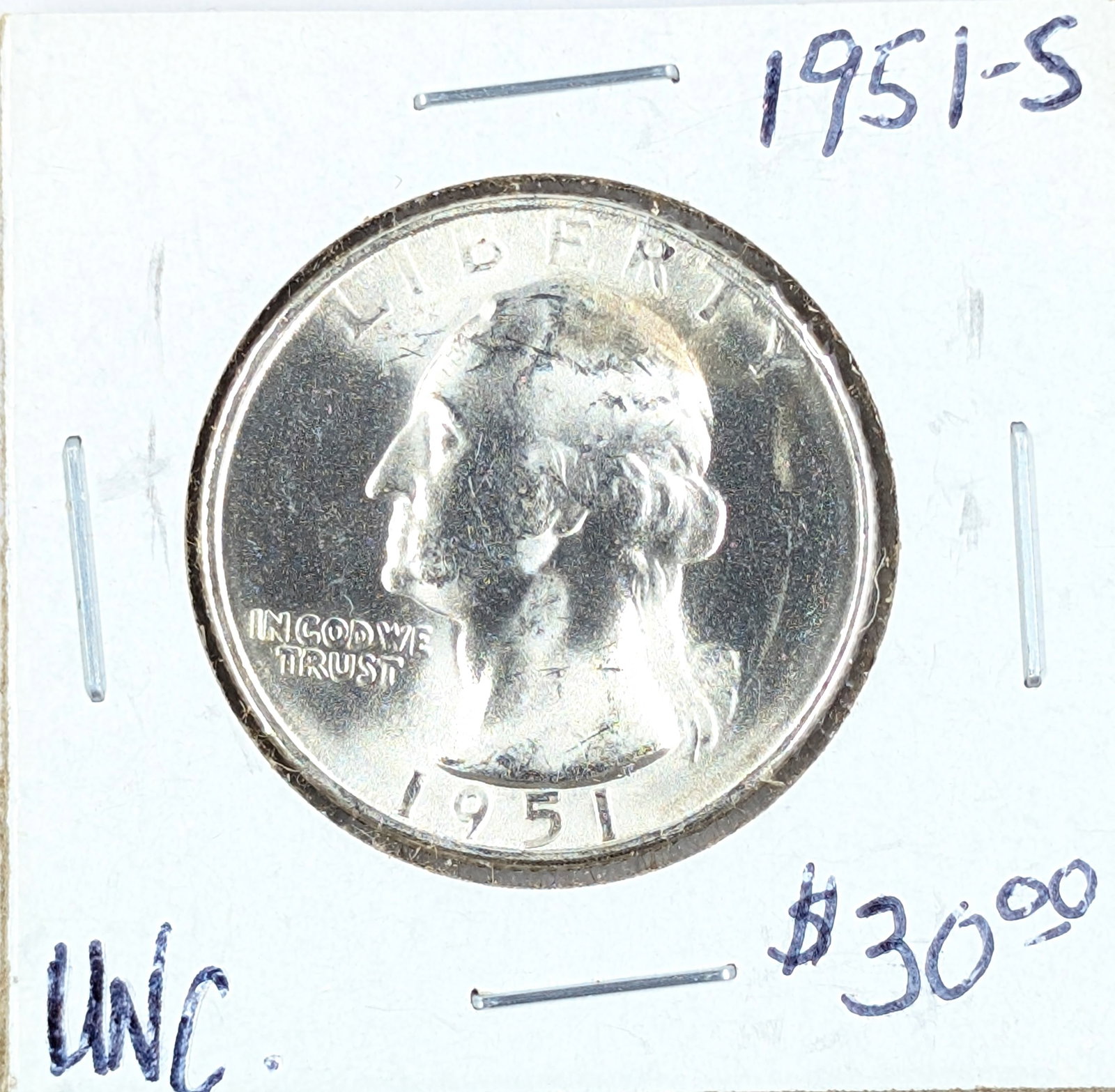 1951-S Silver Washington Quarter - Uncirculated (1 of 2)