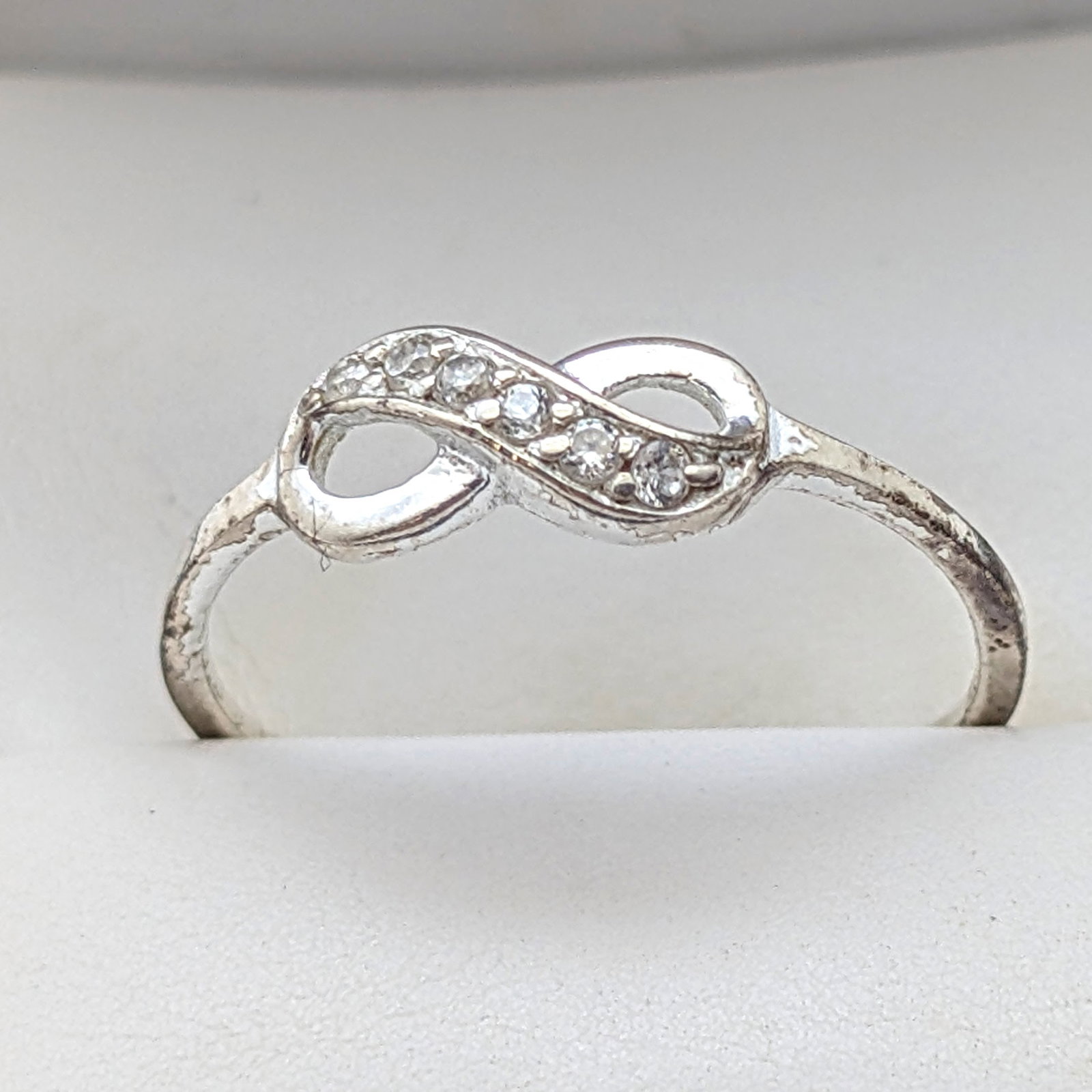 Lot of 3 Sterling Silver Ladies Rings - Infinity & Feather - 2
