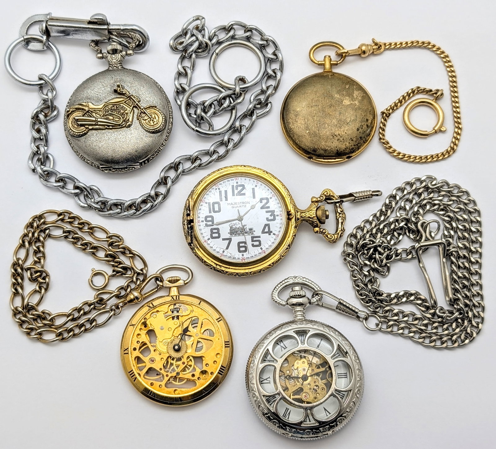 Lot of 5 Vintage Pocket Watches - Geneva, Majestron, etc. (1 of 11)